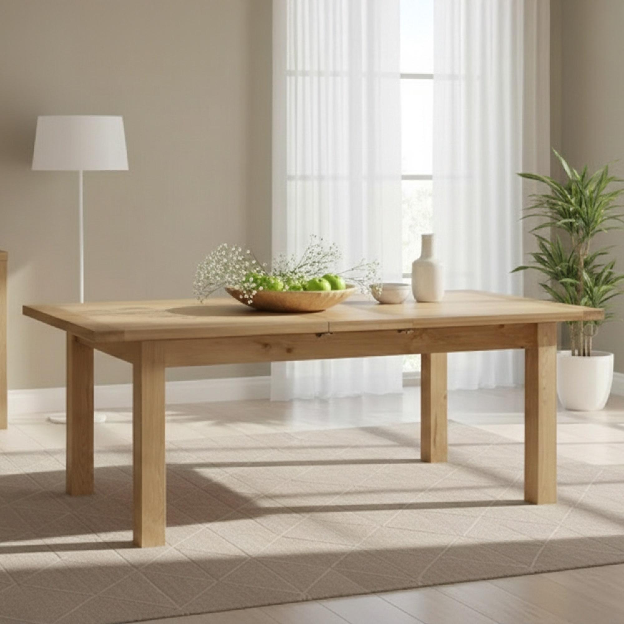 Appleby Extending Dining Table - 4 Seater - 120cm-153cm - Oak - with 1 Extension