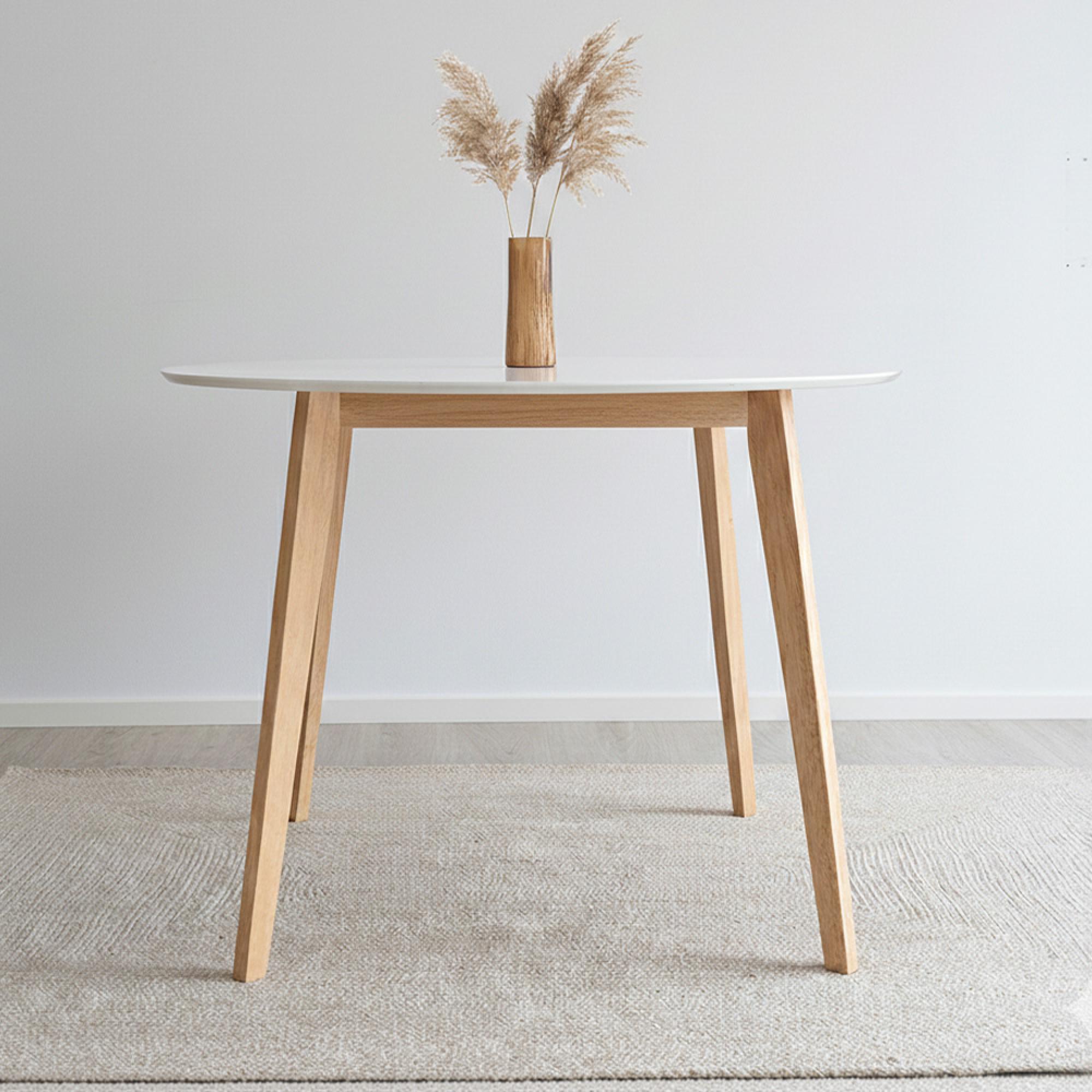 Vojens Round Dining Table - 4 Seater - 105cm - White