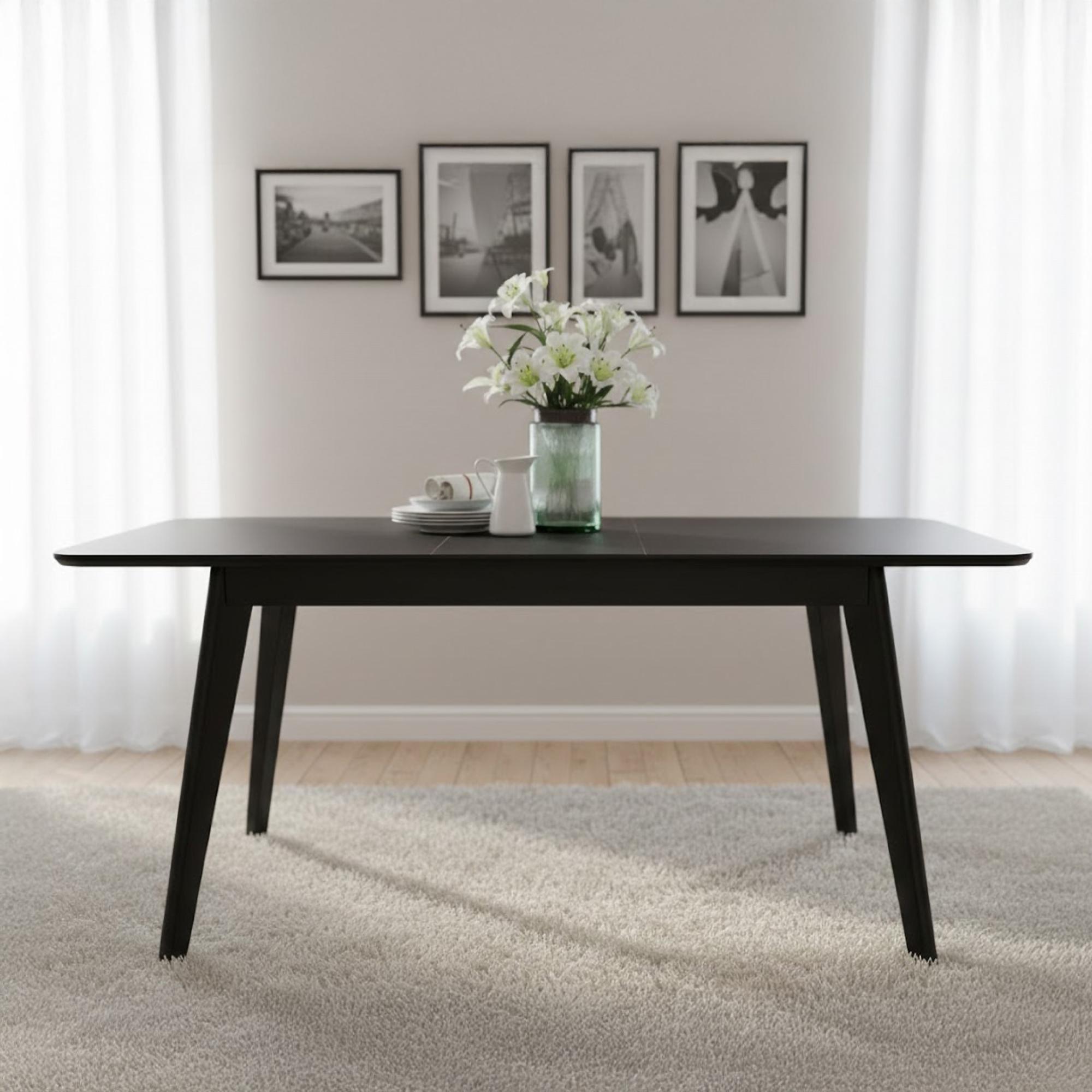 Carrington Extending Dining Table - 4-6 Seater - 140cm-180cm - Black Oak