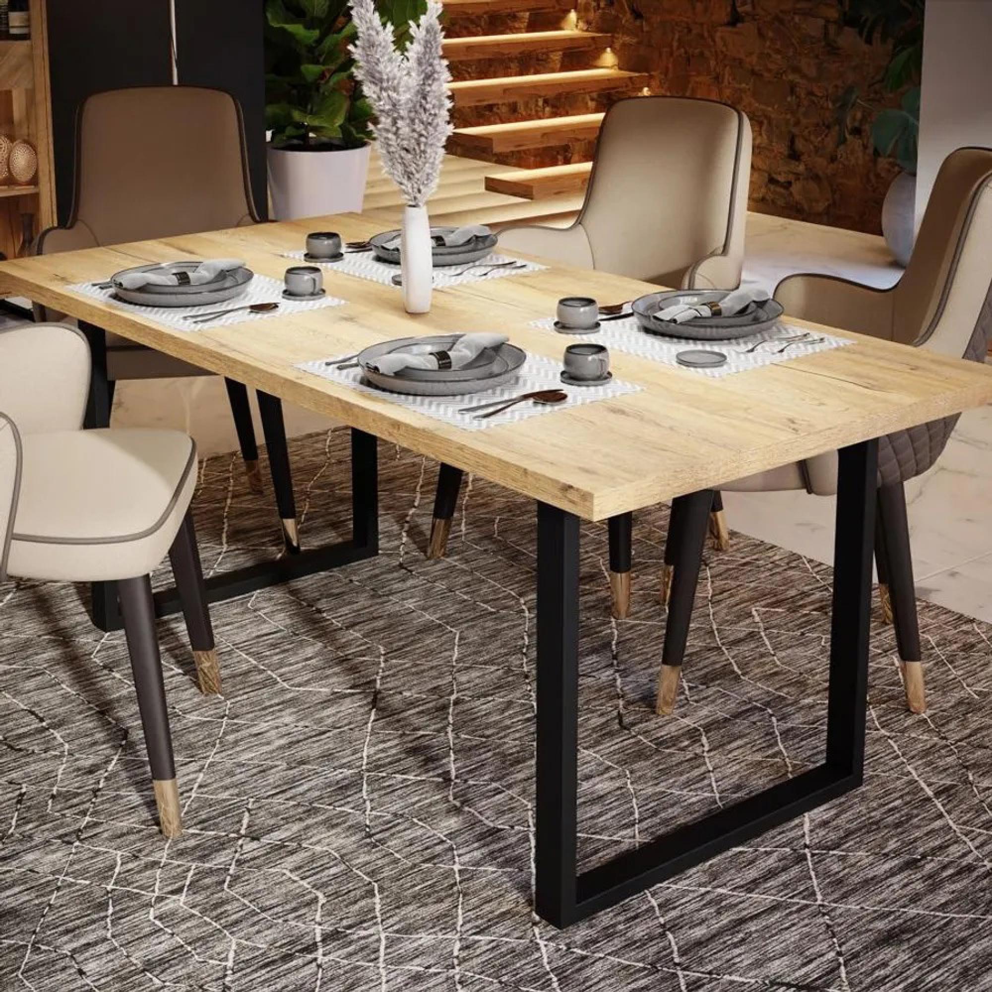 Chevron Dining Table - 6 Seater - Oak