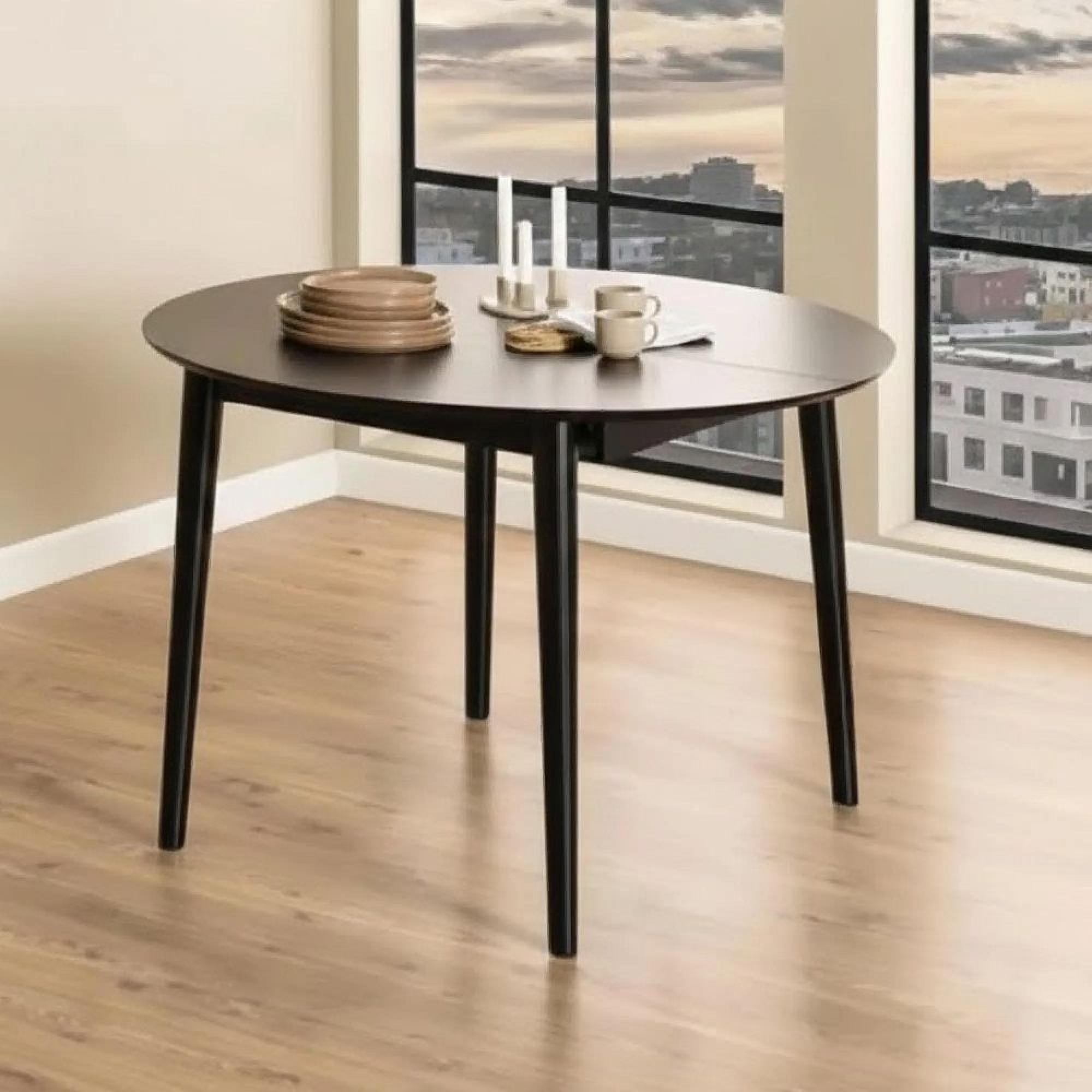Clearance - Montreux Round Extending Dining Table - 4-6 Seater - 115cm-154cm - Black - FSS16999