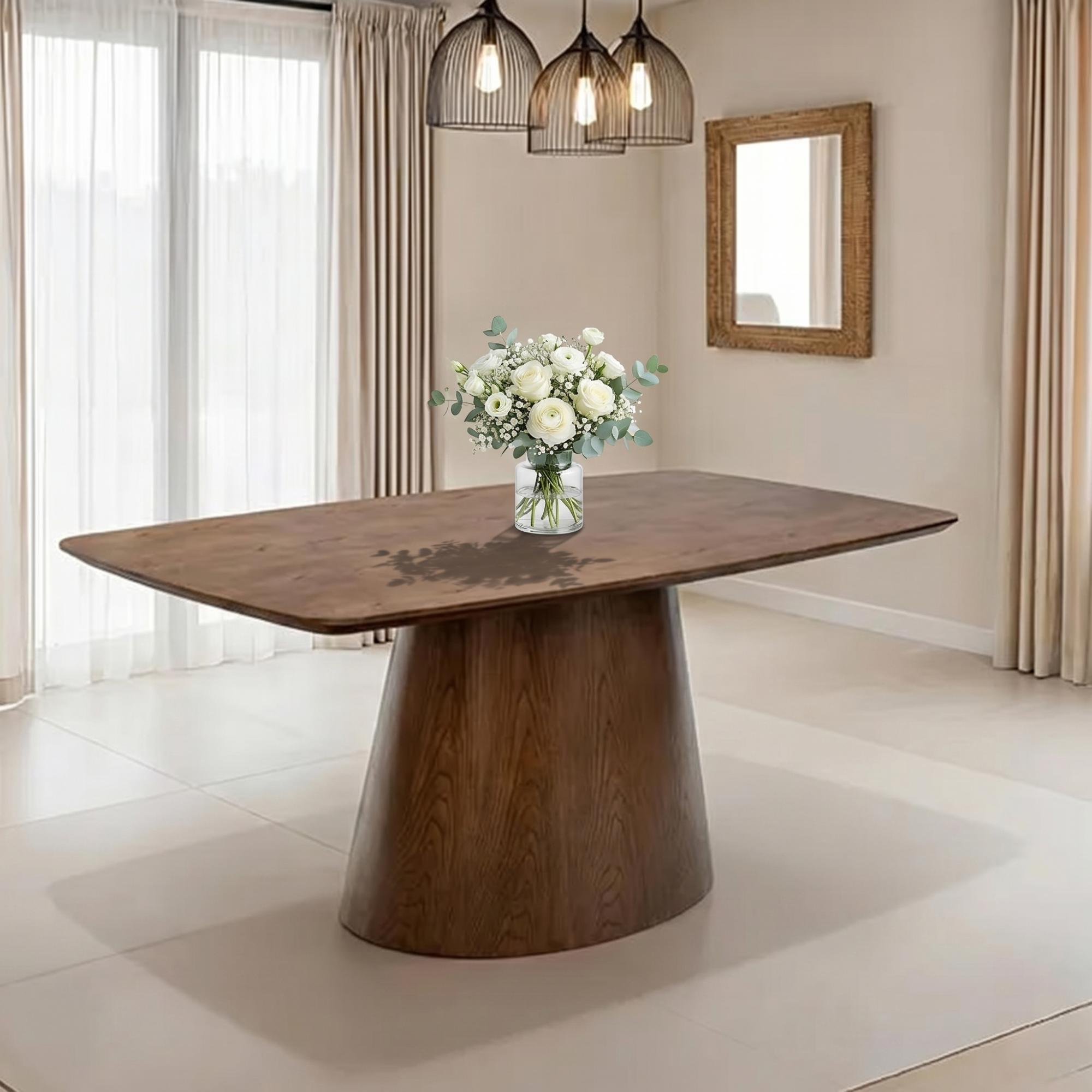 Emory Dining Table - 6 Seater - 180cm - Pedestal - Chestnut Oak