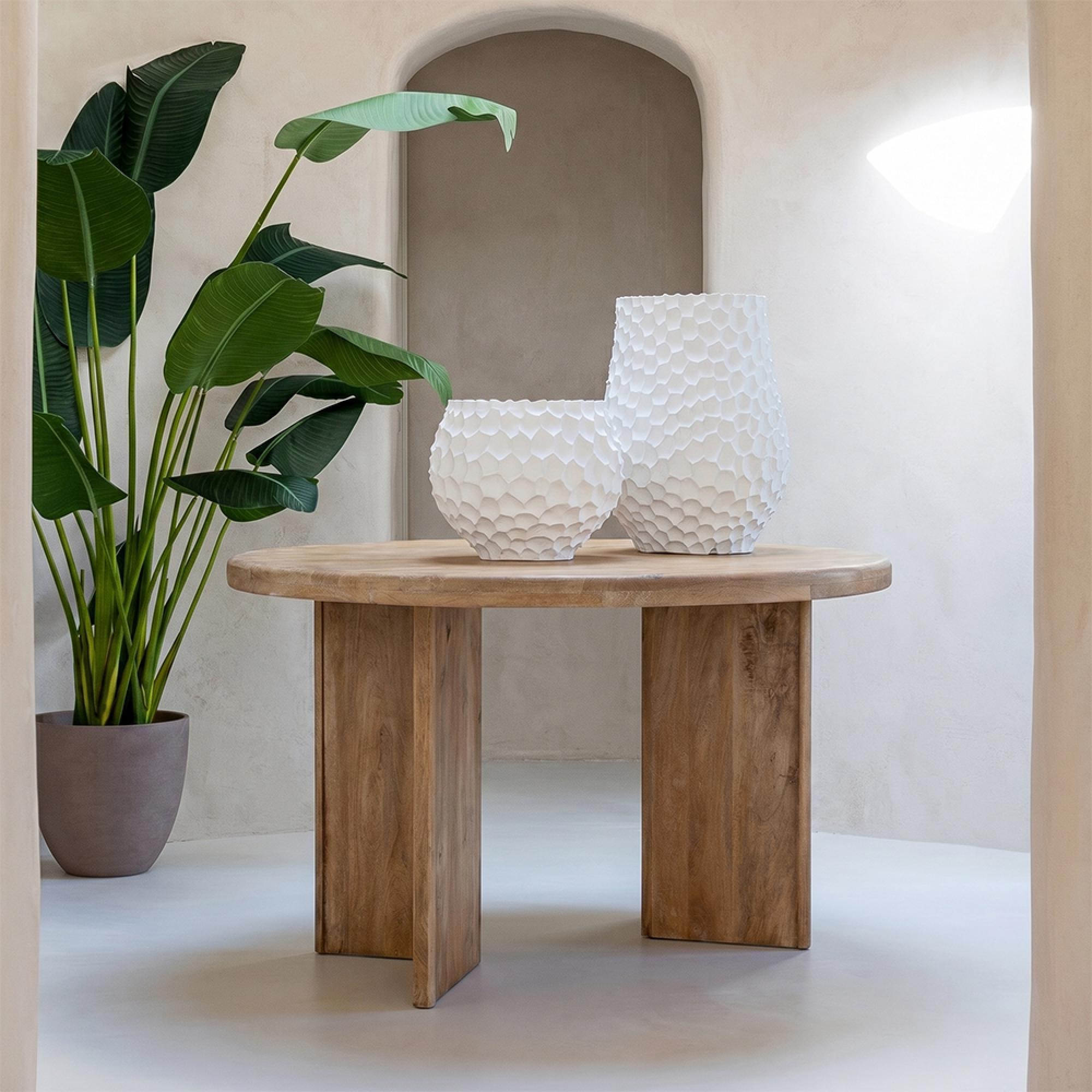 Dining Table - 150cm - 4 Seater - Round - Natural - Mango Wood