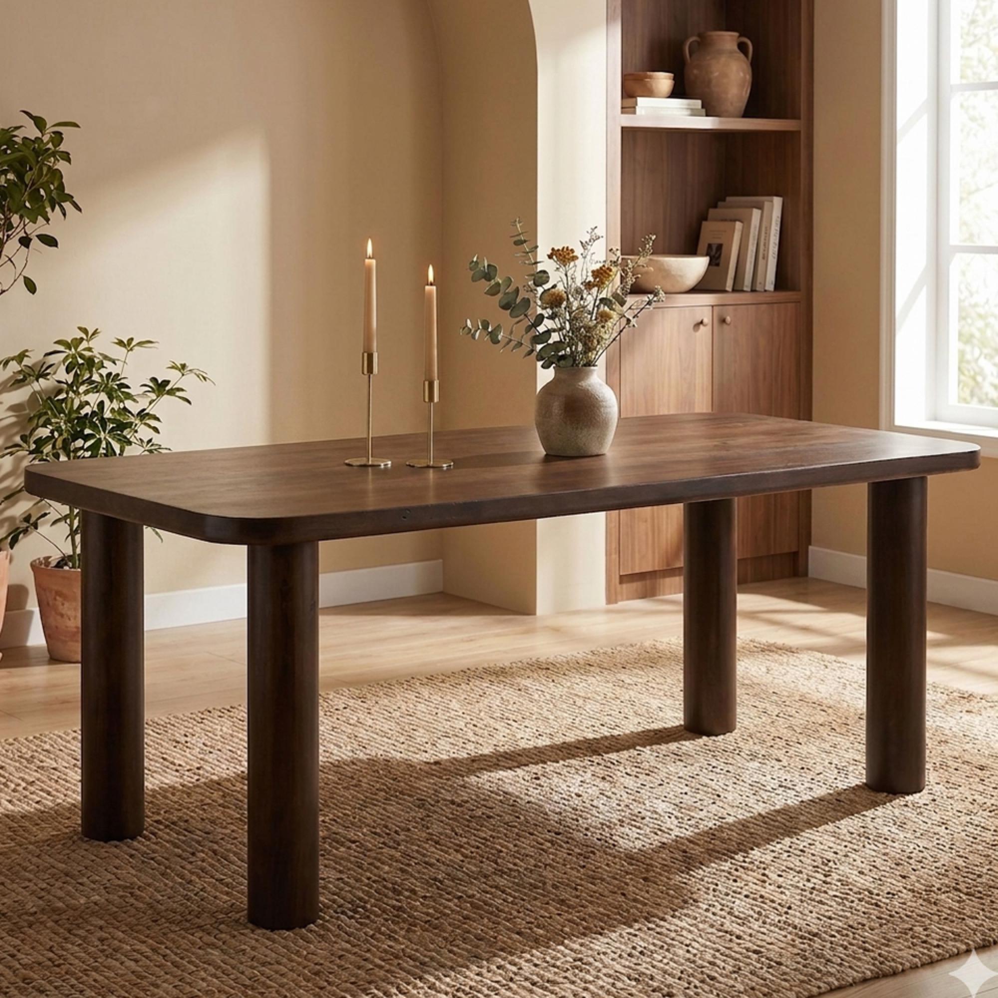 Brix Badou Dining Table - 240cm - 10 Seater - Chestnut - Mango Wood