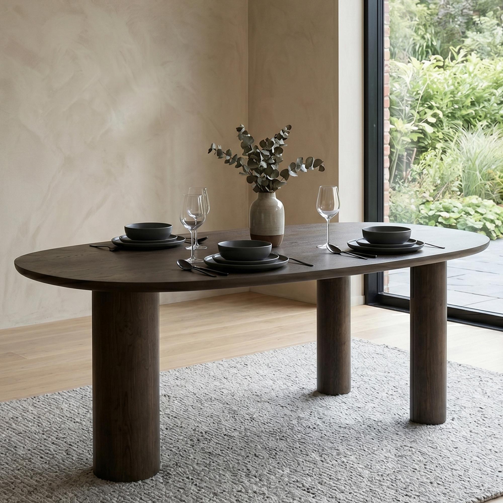 Ellington Dining Table - 230cm - 10 Seater - Brown - Oak