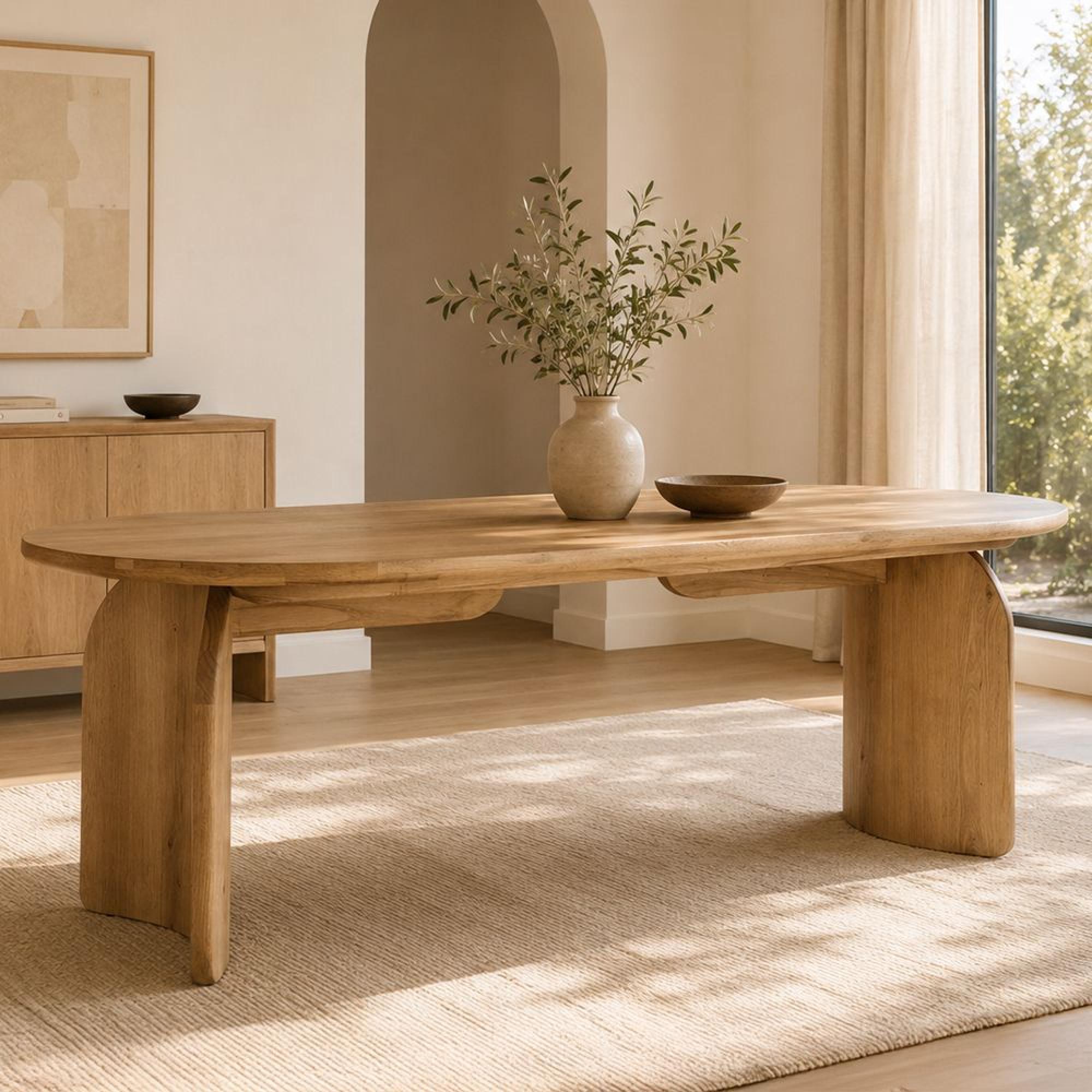 Fairmont Dining Table - 235cm - 10 Seater - Oval - Natural - Oak