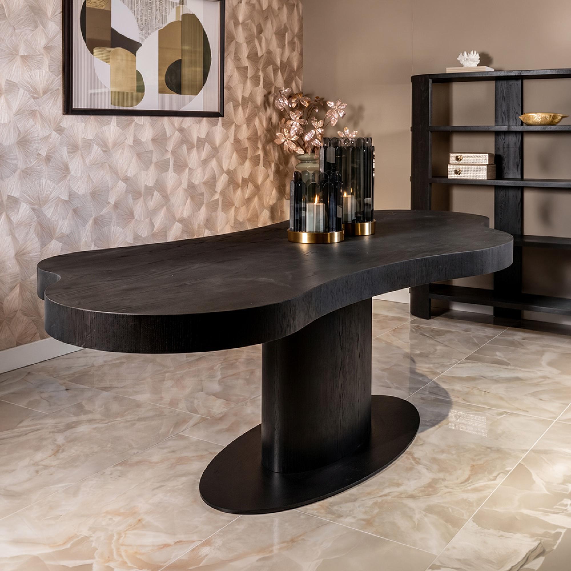Bogor Dark Wood 10 Seater Pedestal Dining Table