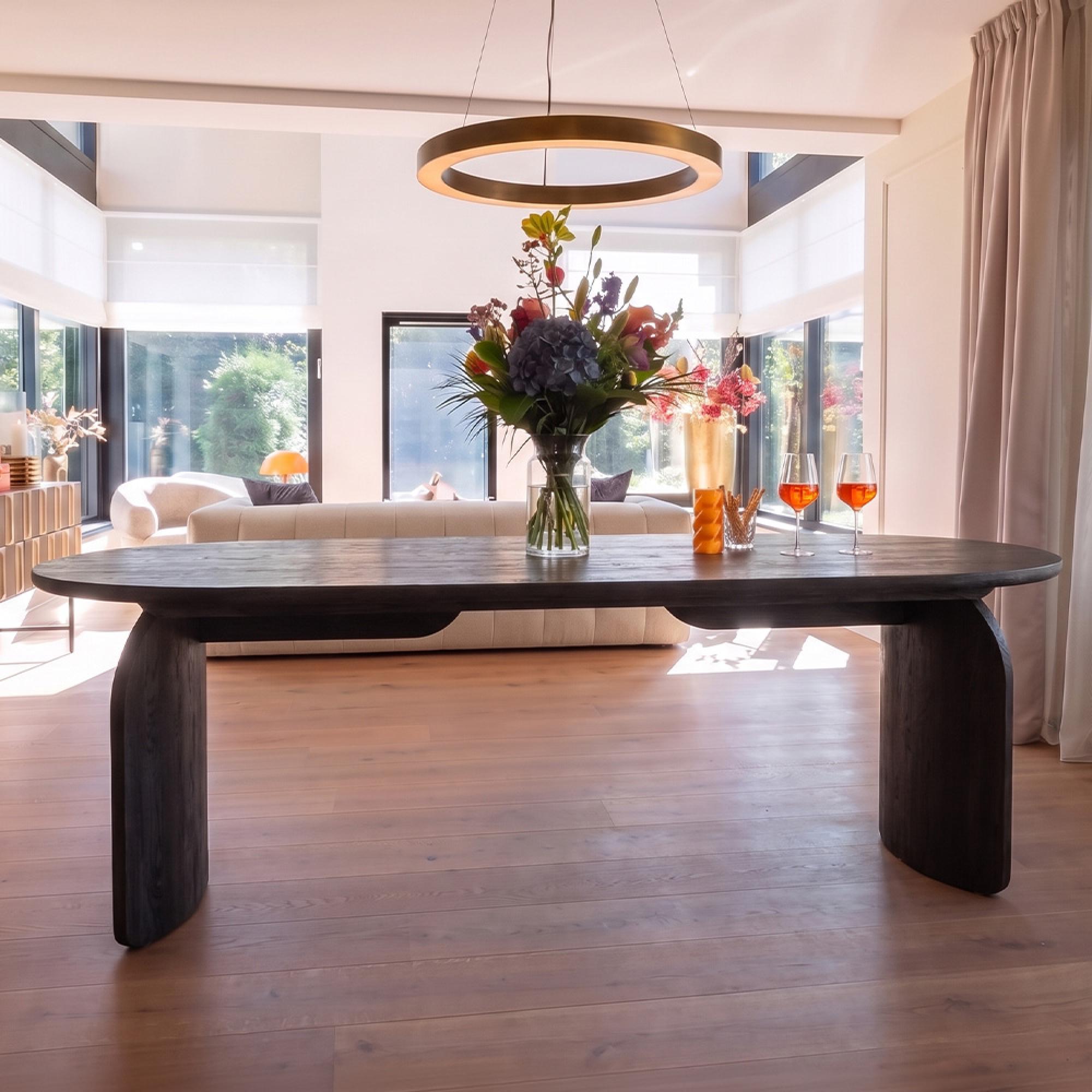 Fairmont Black Oak 8 Seater Oval Dining Table