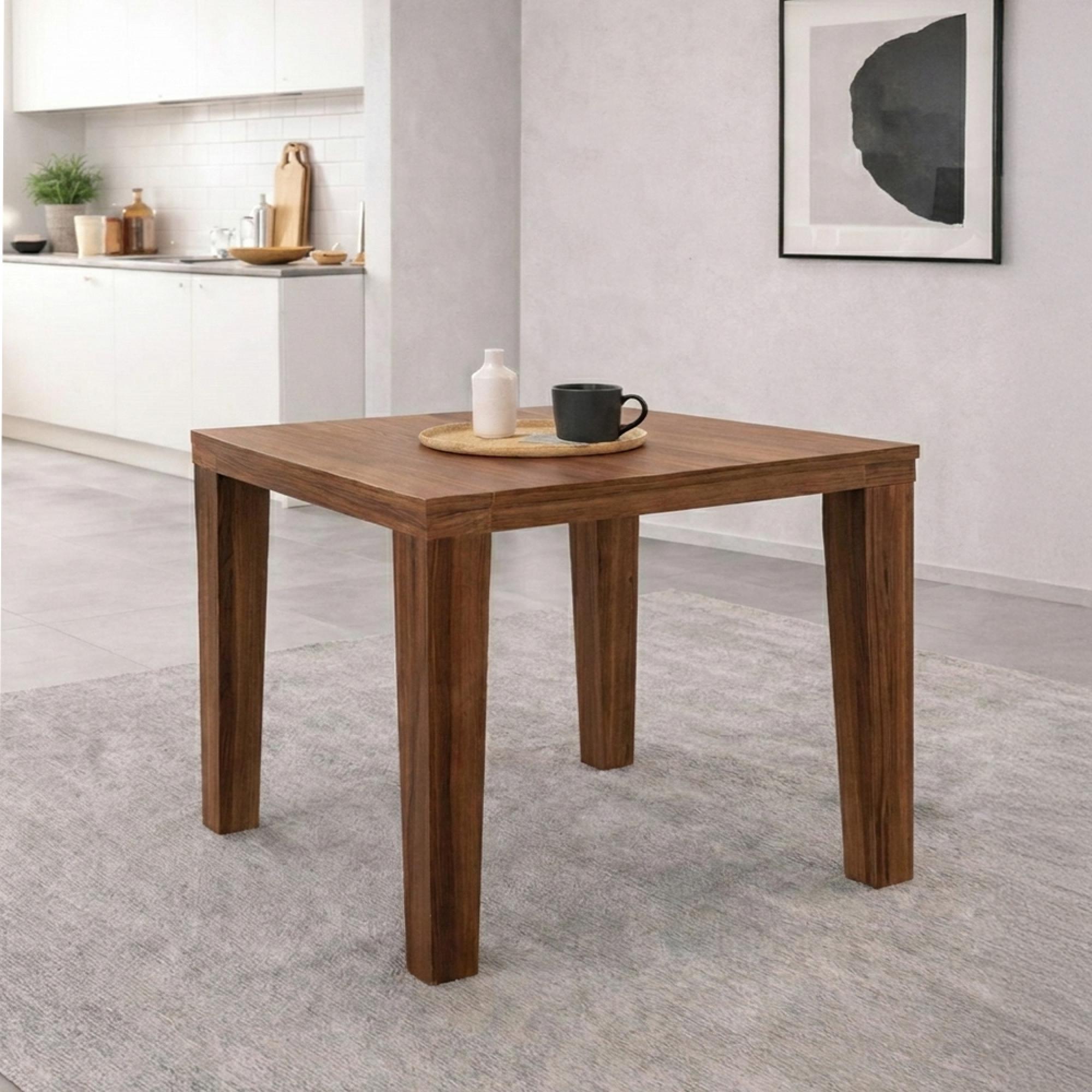 Peony Dining Table - 80cm - 4 Seater - Square - Walnut - Wood