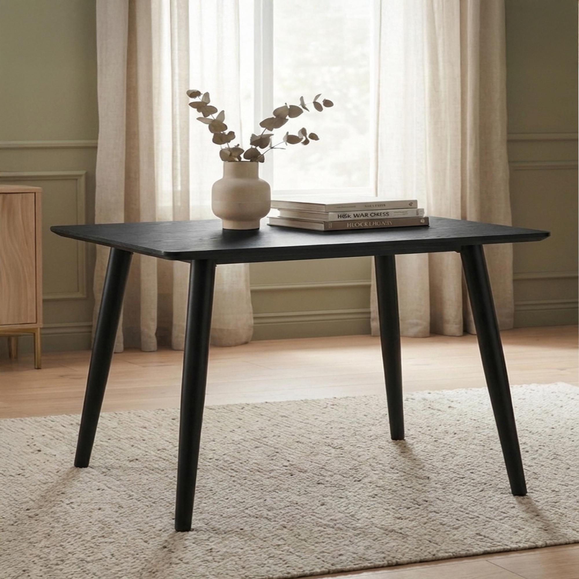 Horizon Dining Table - 140cm - 4 Seater - Black - Wood and Metal