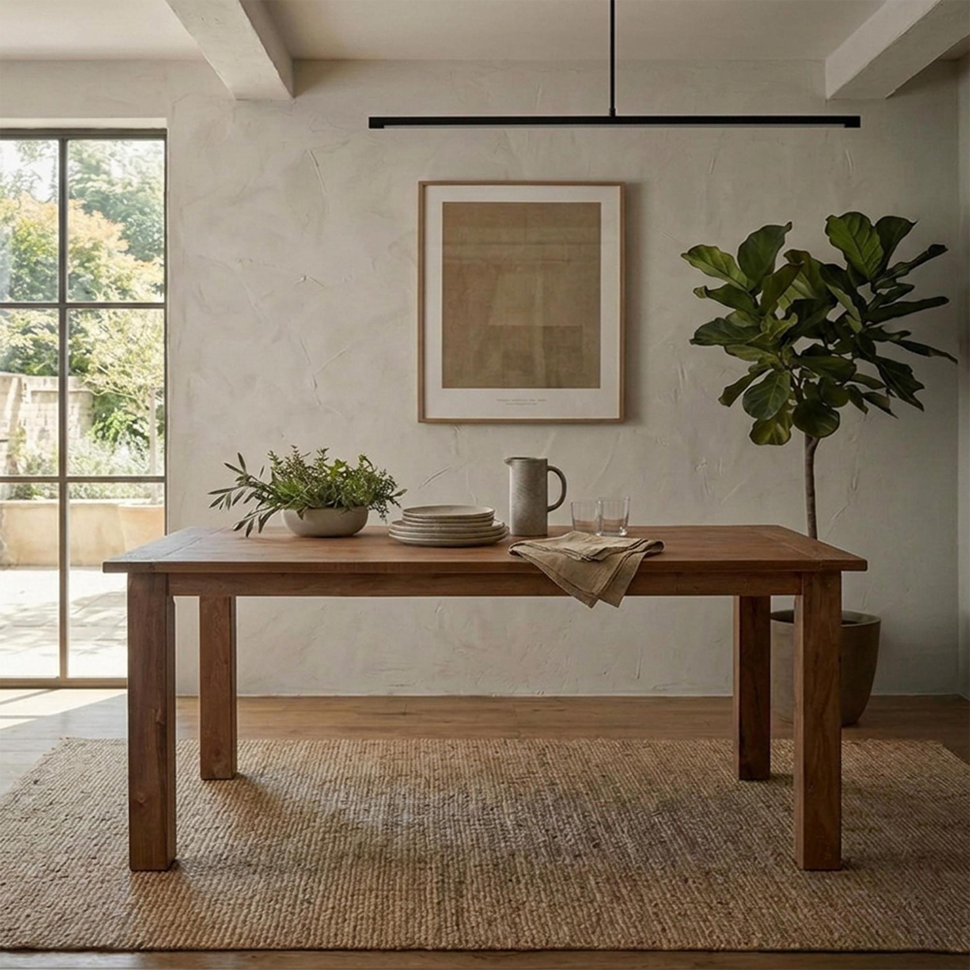 Floris Dining Table - 180cm - 8 Seater - Rustic Brown - Recycled Teak Wood