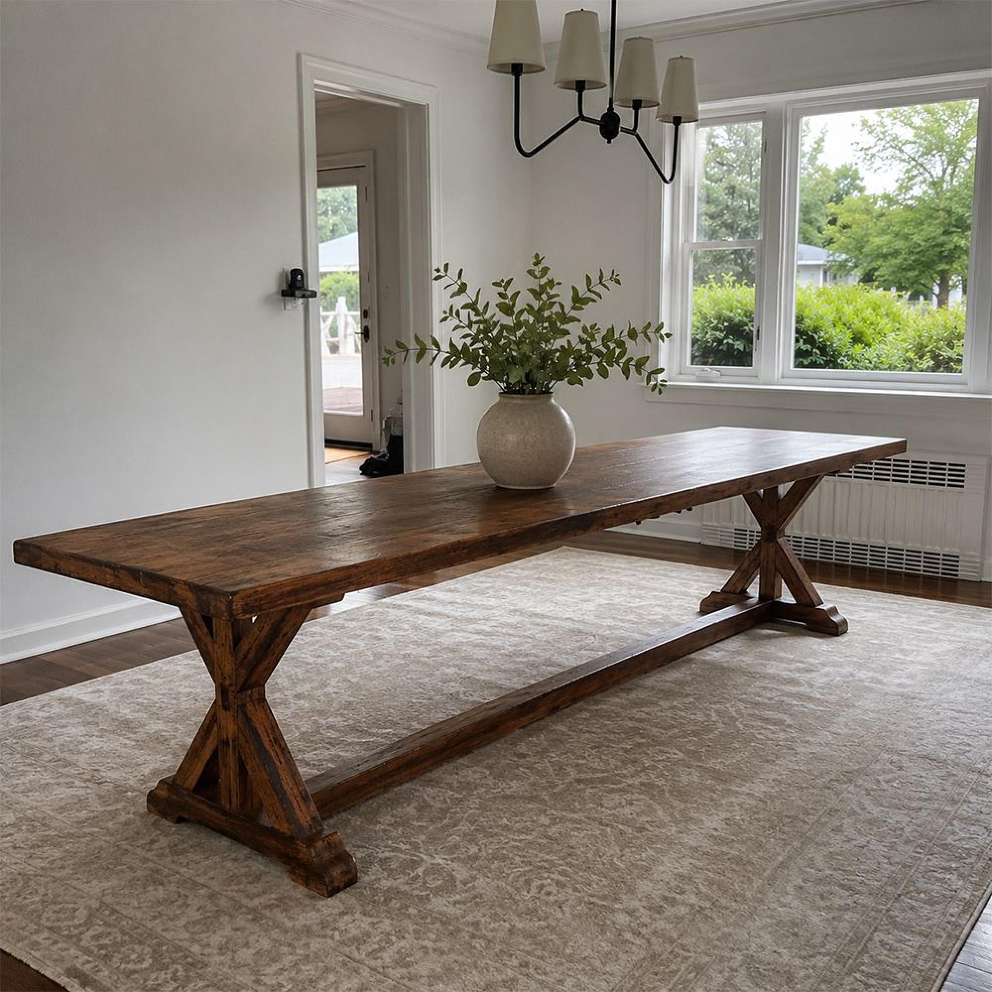 Refectory Dining Table - 500cm - 16 Seater - Orange - Wooden