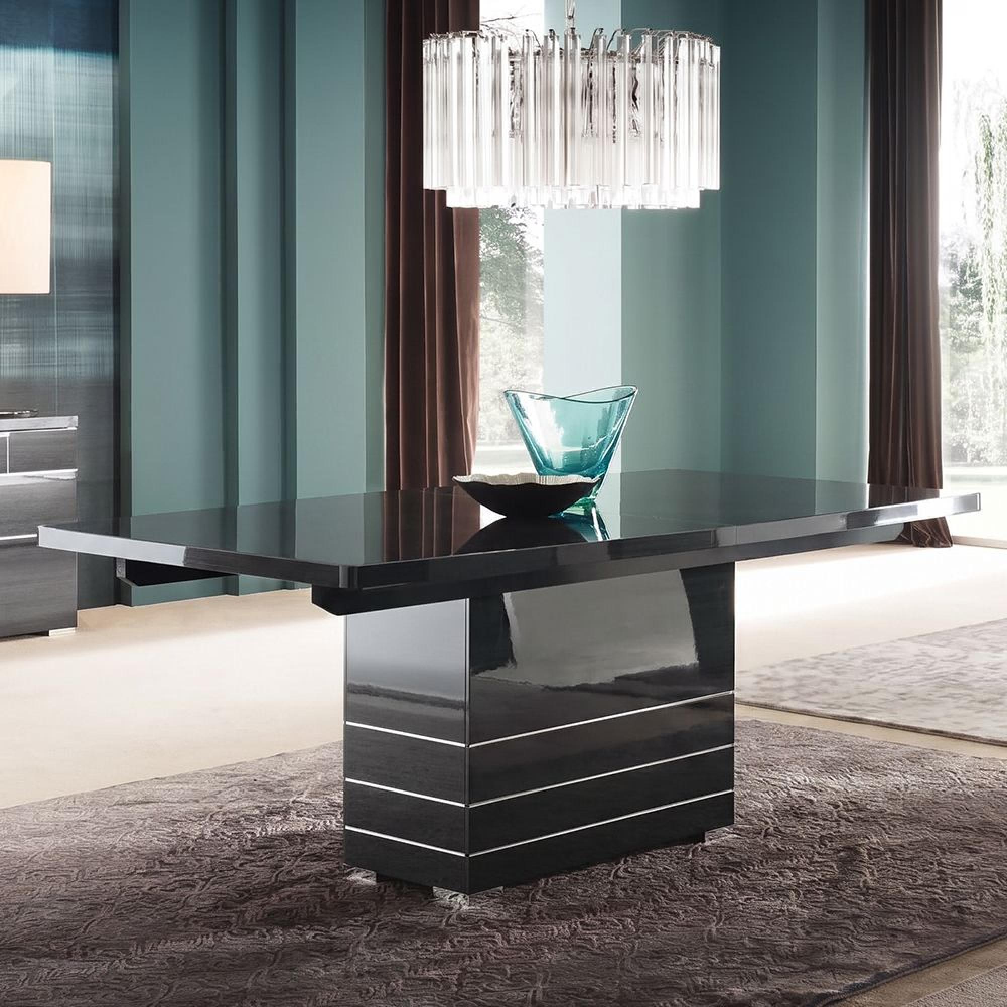 Versilia Extending Pedestal Dining Table - 6-8 Seater - 160cm-210cm - Black