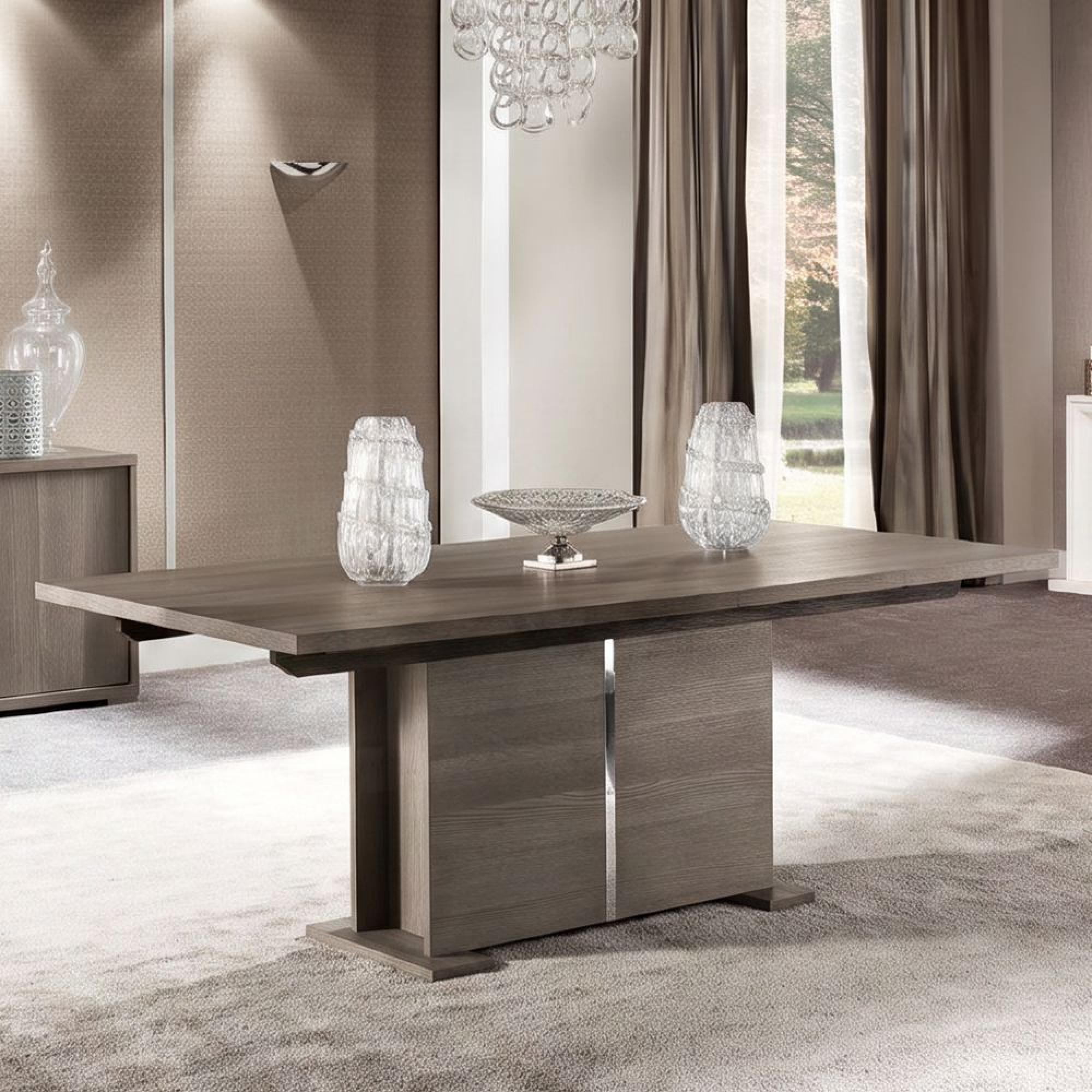 Tivoli Extending Pedestal Dining Table - 6-8 Seater - 160cm-210cm - Grey Wood