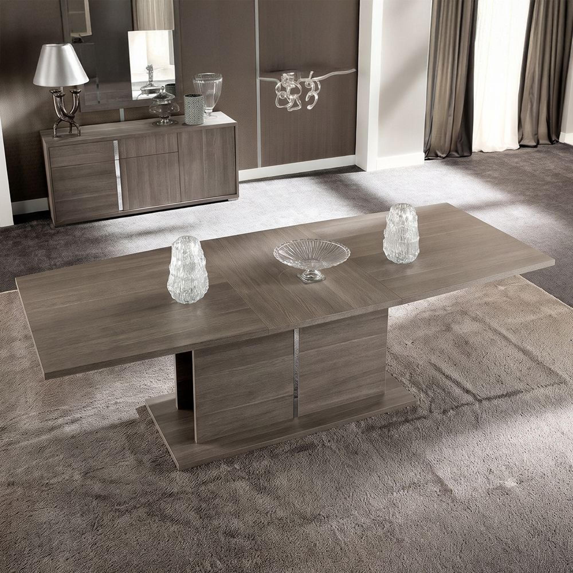 Tivoli Extending Pedestal Dining Table - 8-10 Seater - 196cm-250cm - Grey Wood