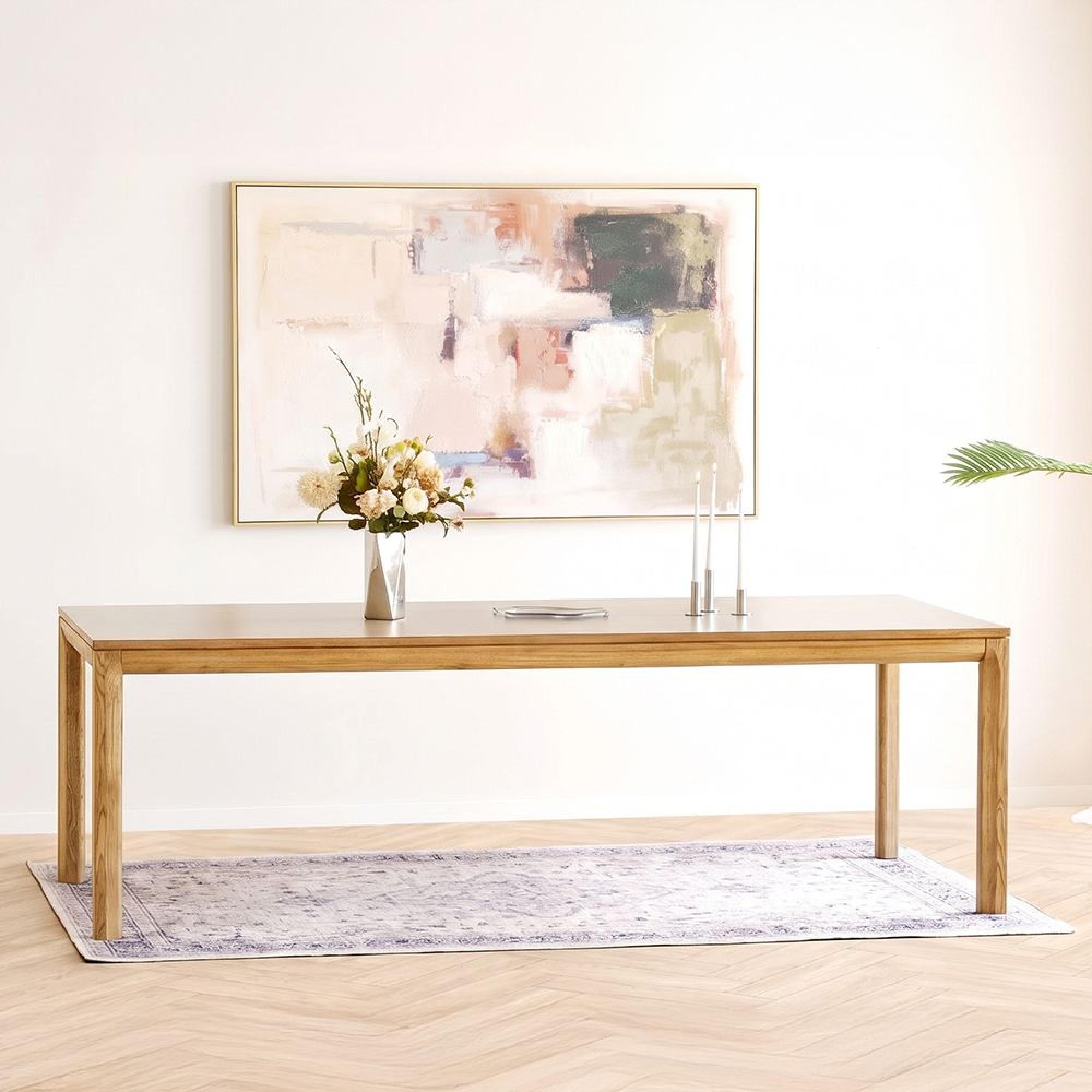 Bowen Oak Extending Dining Table - 220cm-320cm - 8-12 Seter - Natural and Dark Sand