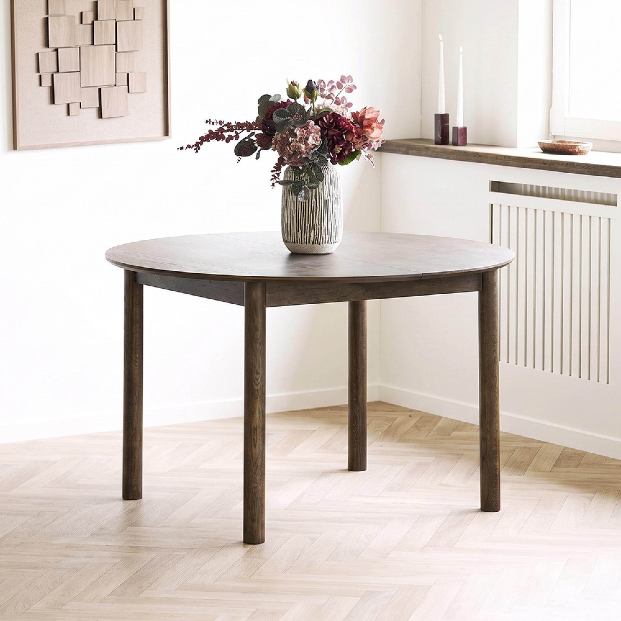 Bundaberg Oak Extending Dining Table - 120cm-220cm - 4-8 Seater - Round - Walnut