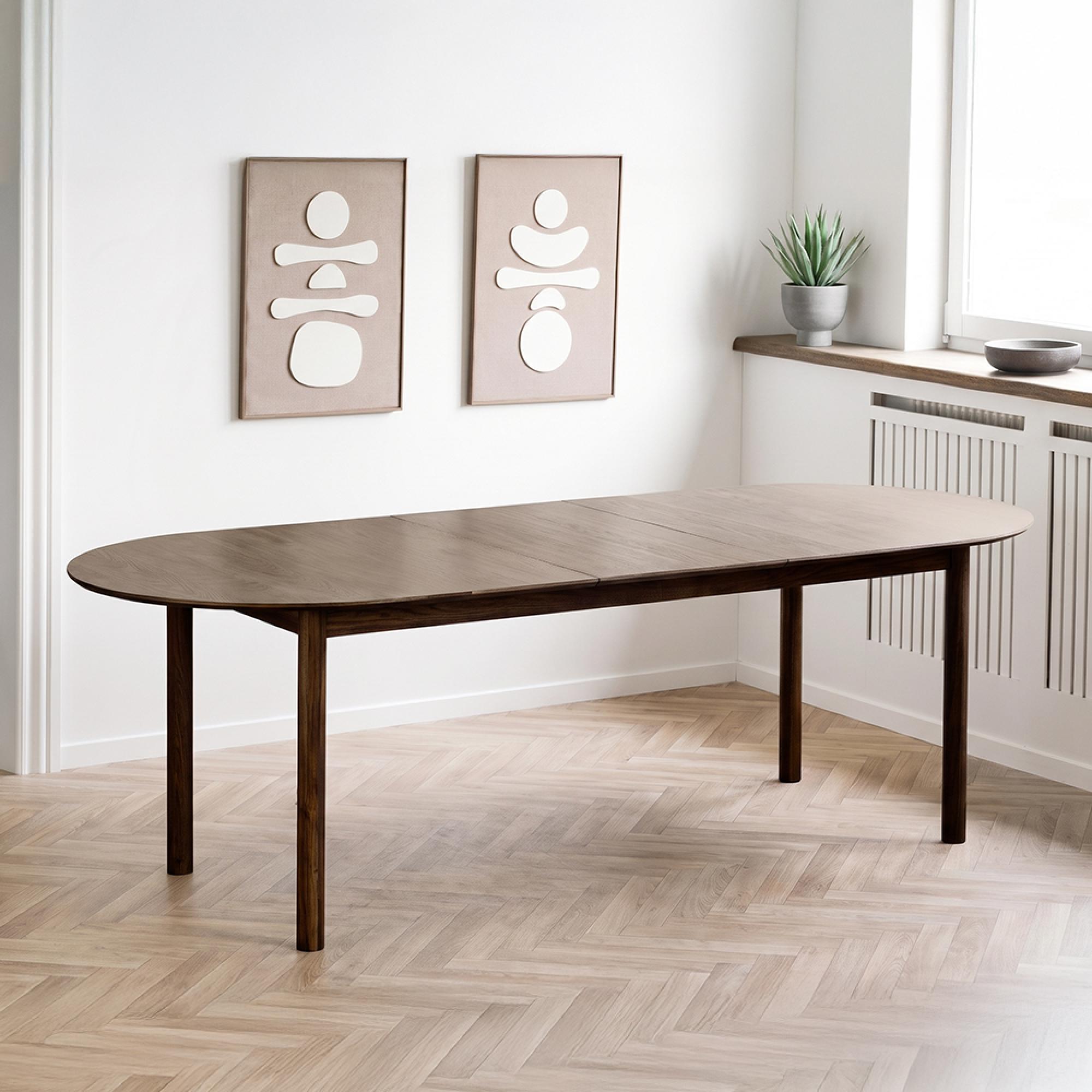Bundaberg Oak Extending Dining Table - 200cm-300cm - 8-12 Seater - Oval - Walnut