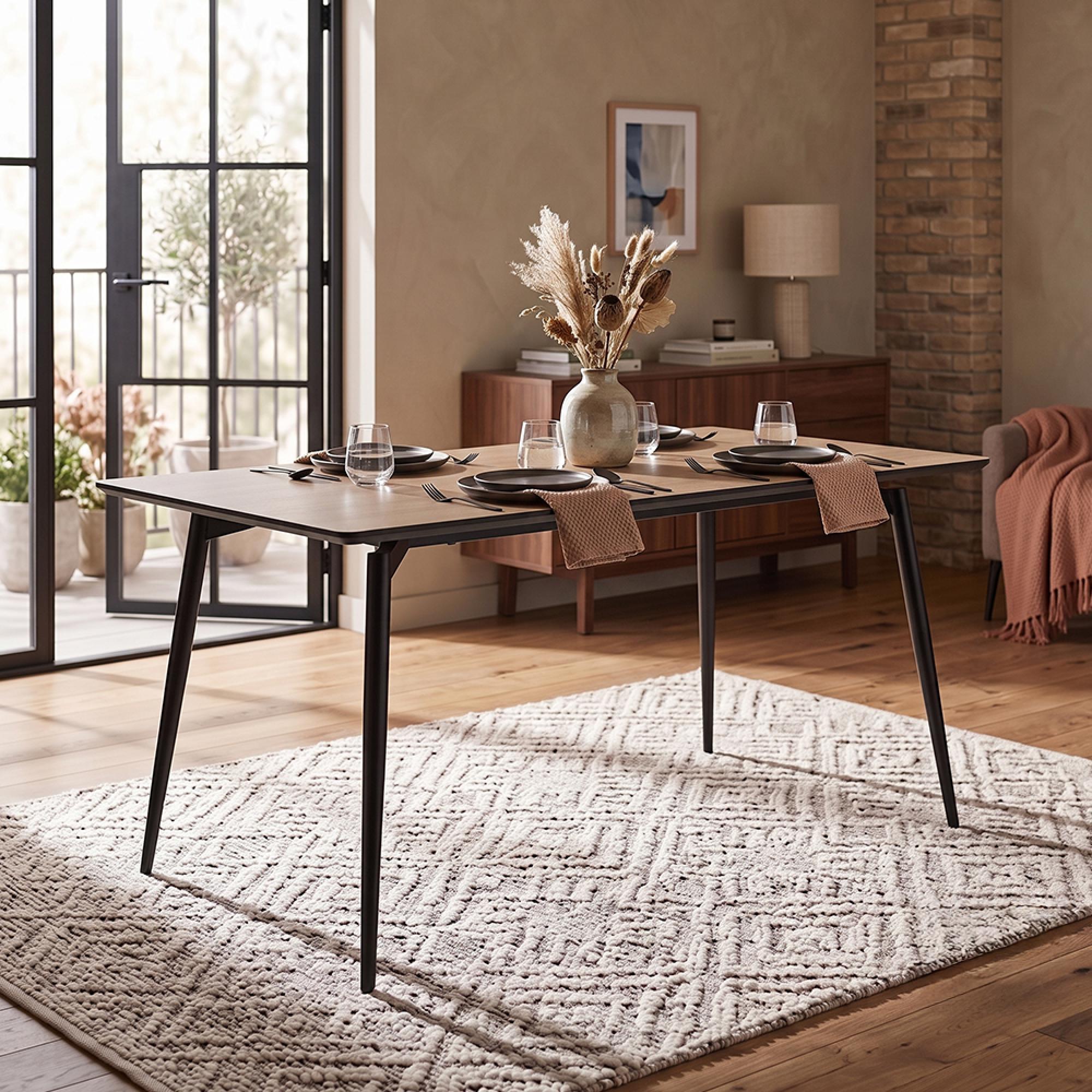 Infiniti Dining Table - 140cm - 4 Seater - Dune Oak