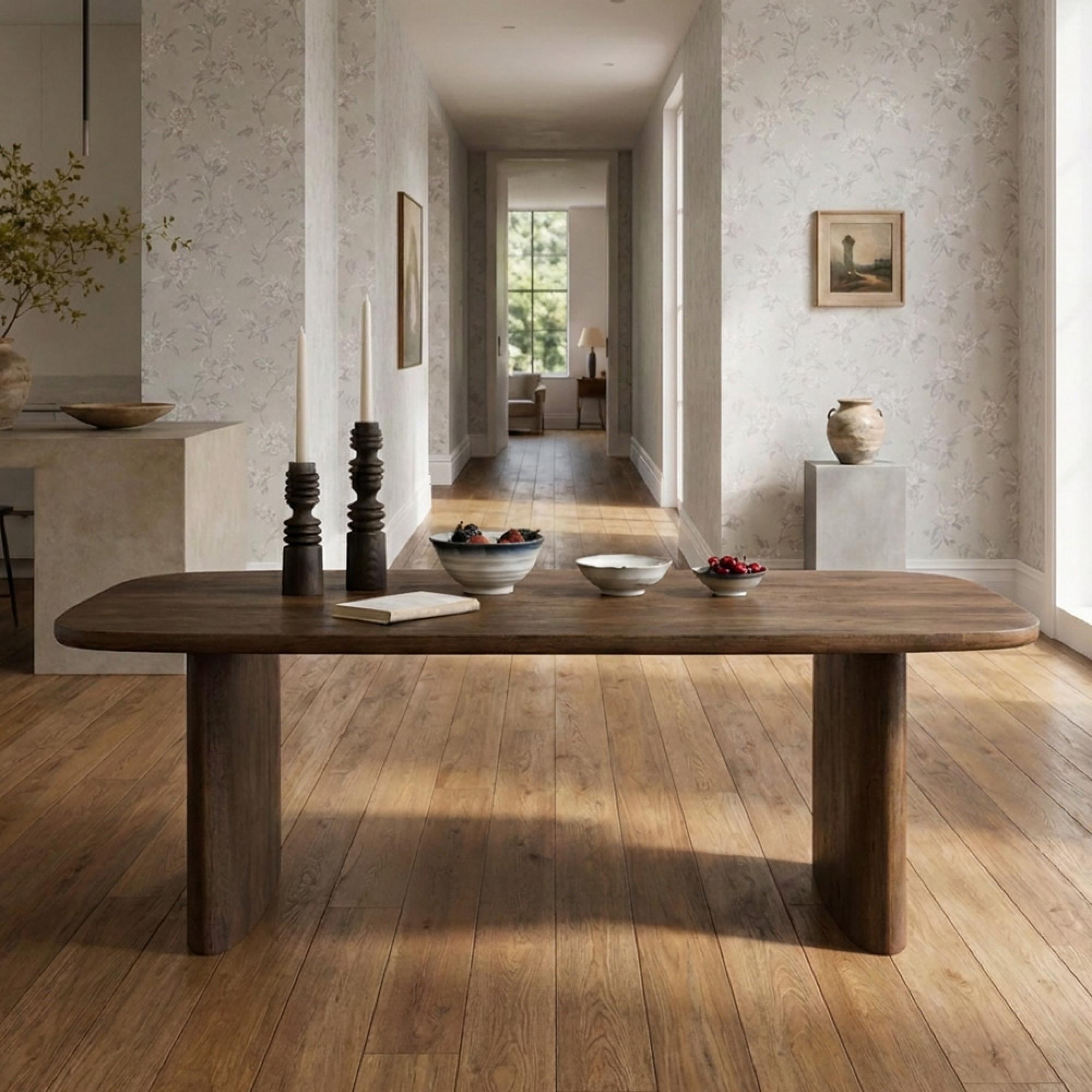 Tyler Curved Dining Table - 220cm - 8 Seater - Malta - Mango Wood