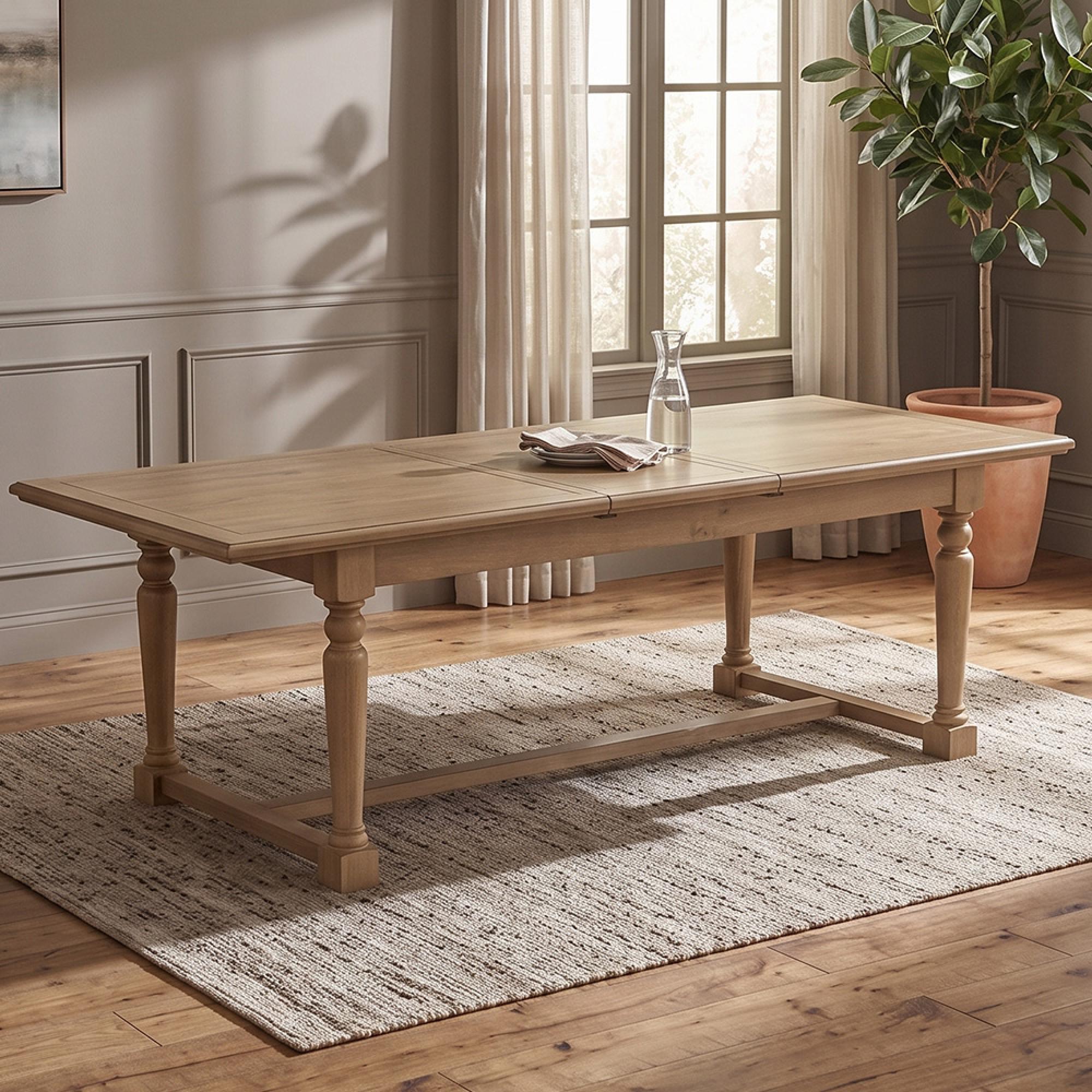 Chateau Extending Dining Table - 200cm-250cm - 8-10 Seater - Natural - Rustic Pine