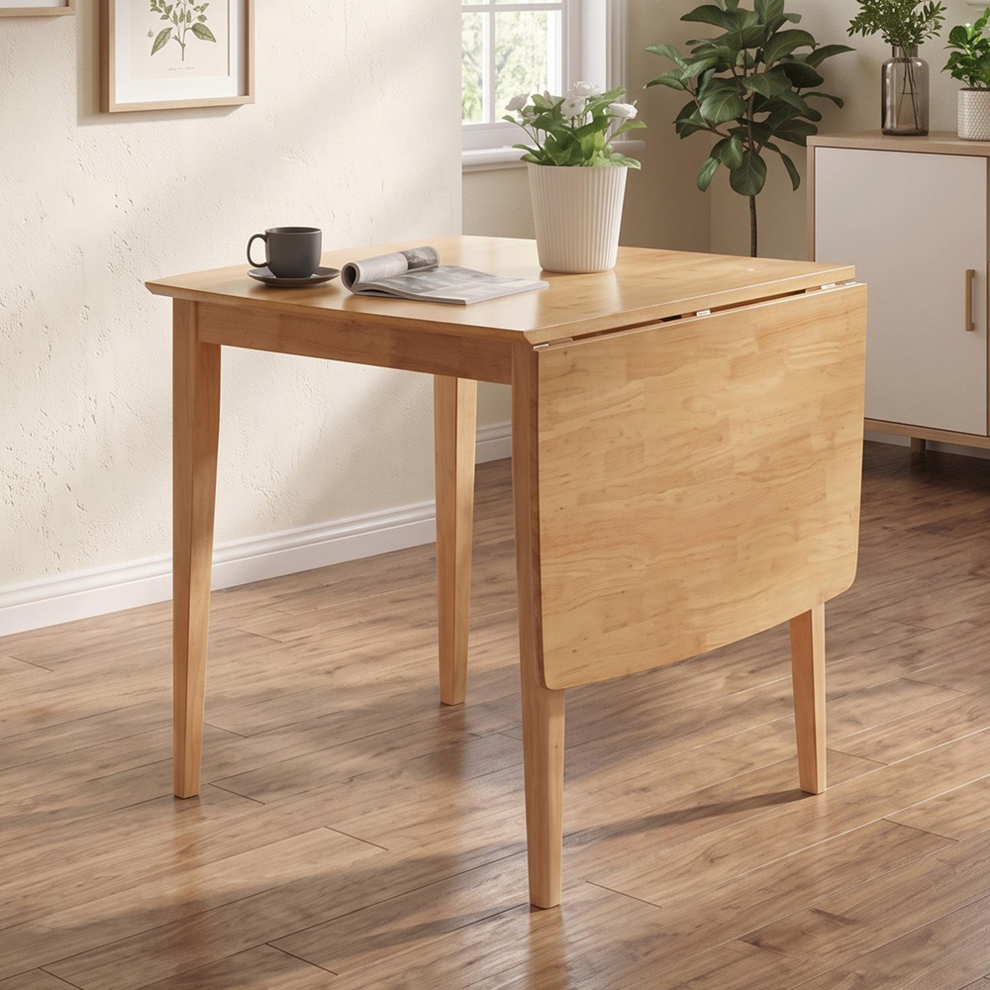 Seattle Drop Leaf Dining Table - 75cm-120cm - 2-4 Seater - Natural - Wood