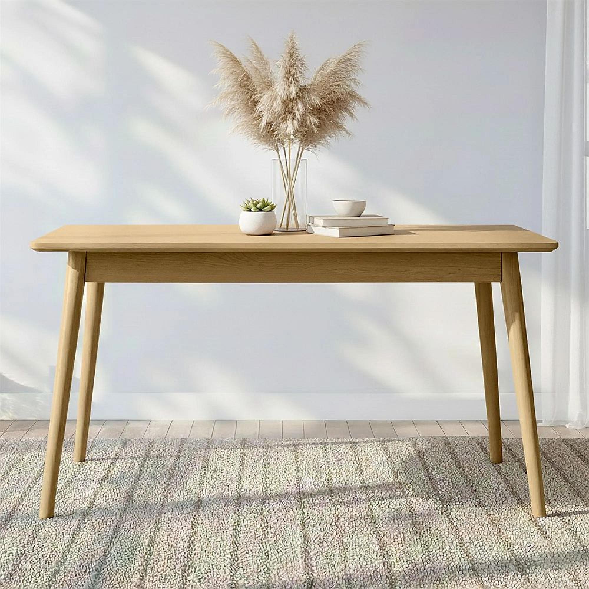 Clearance - Valencia Herringbone Extending Dining Table - 140cm-190cm - 4-6 Seater - Oak - FSS17493