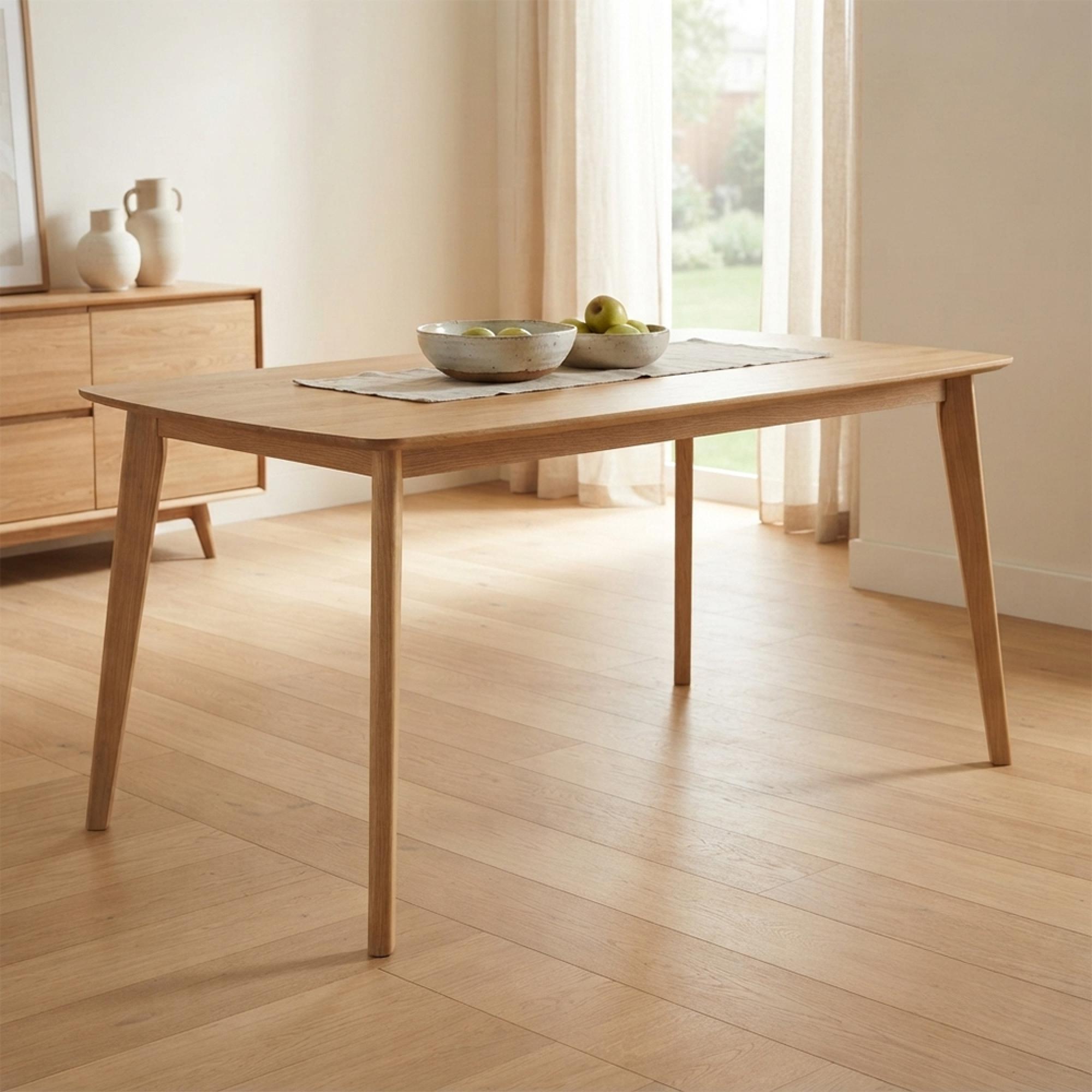 Clearance - Lexington Light Oak 6 Seater Dining Table - 150cm - FSS17514