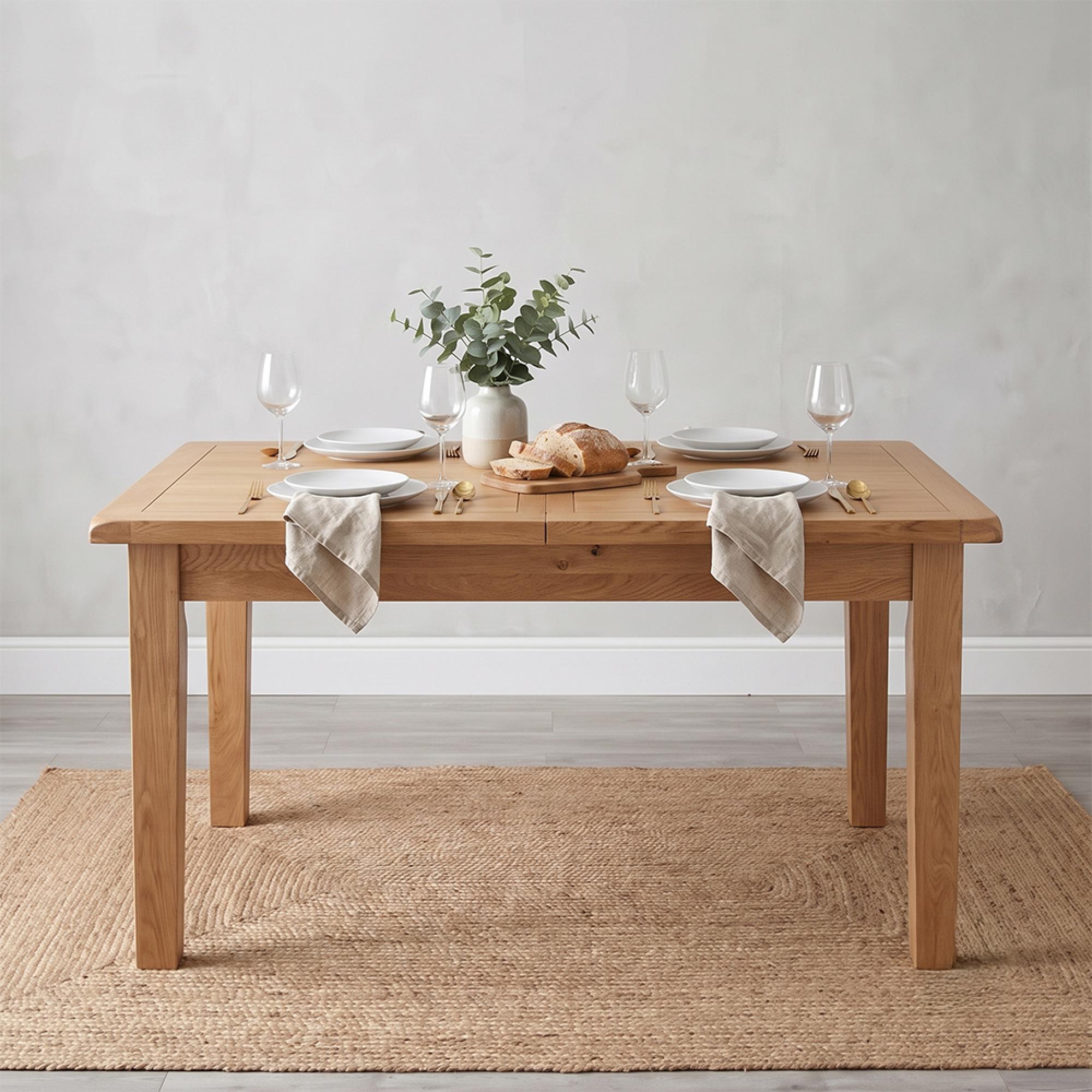 Melbourne Country Oak Extending Dining Table - Rustic - Variation Available
