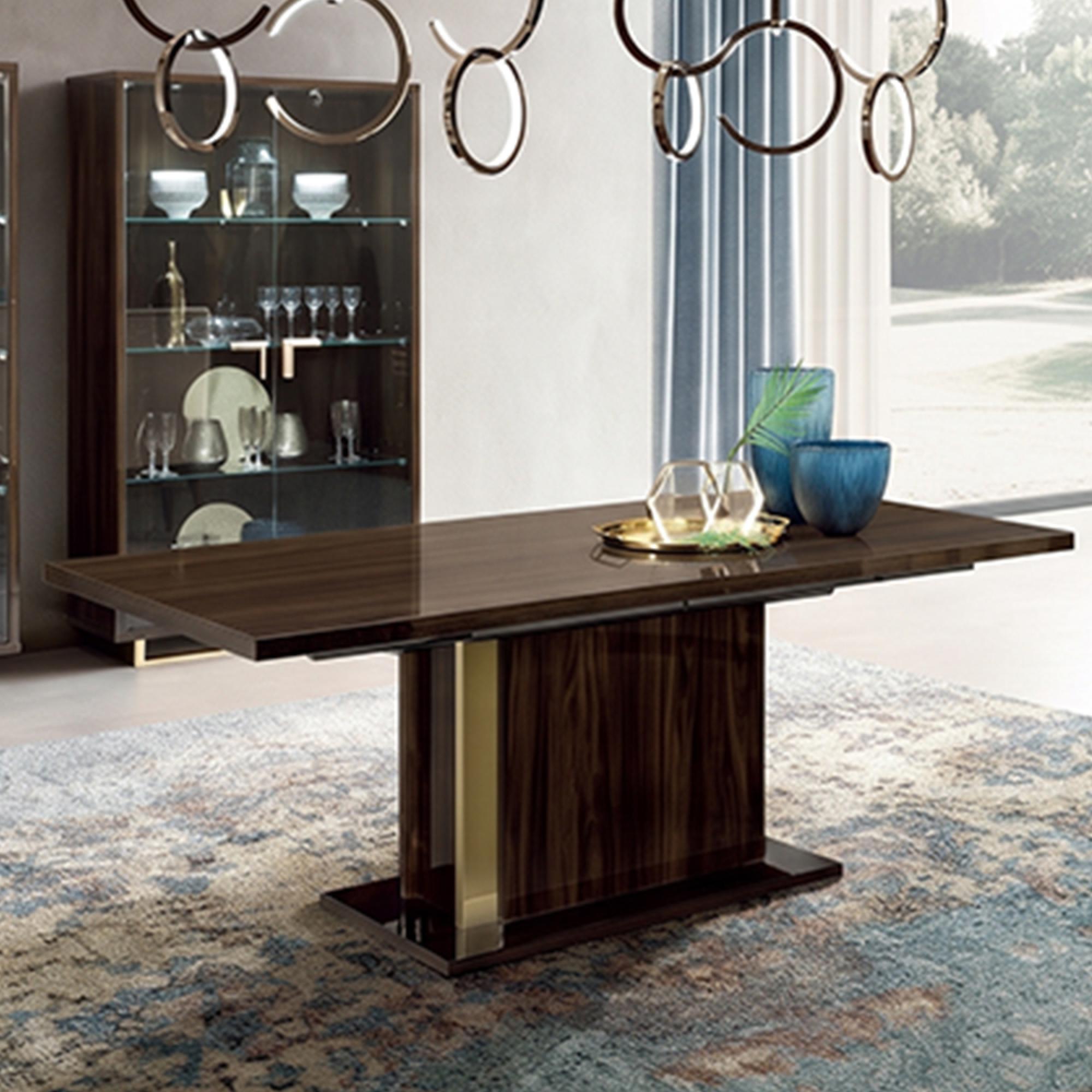 Volare Italian Extending Dining Table - 200cm-245cm - 8-10 Seater - Pedestal - Walnut