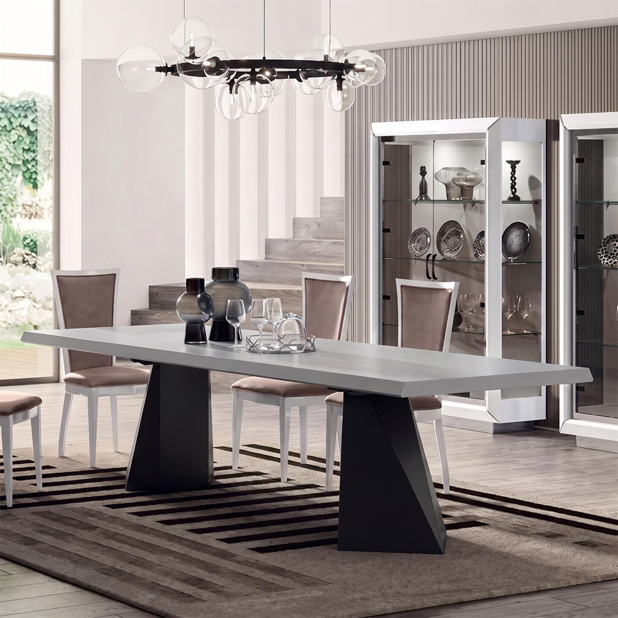 Elite Italian Bianco Antico Extending Pedestal Dining Table - Sizes Available