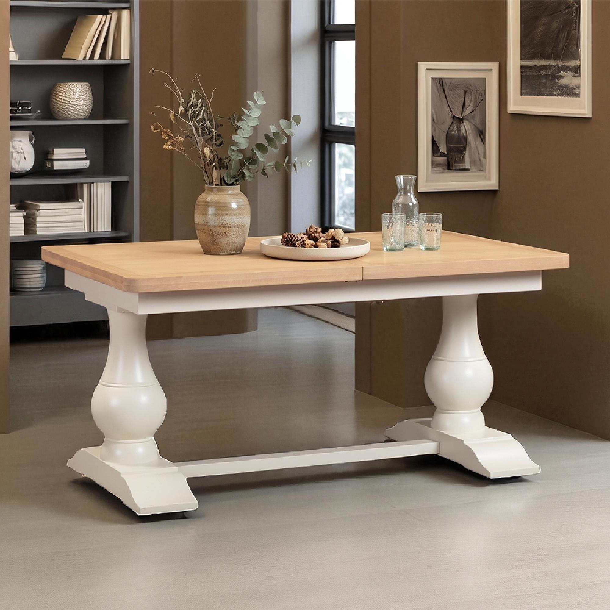 Windsor White Painted 6-8 Seater 160cm-200cm Extending Dining Table