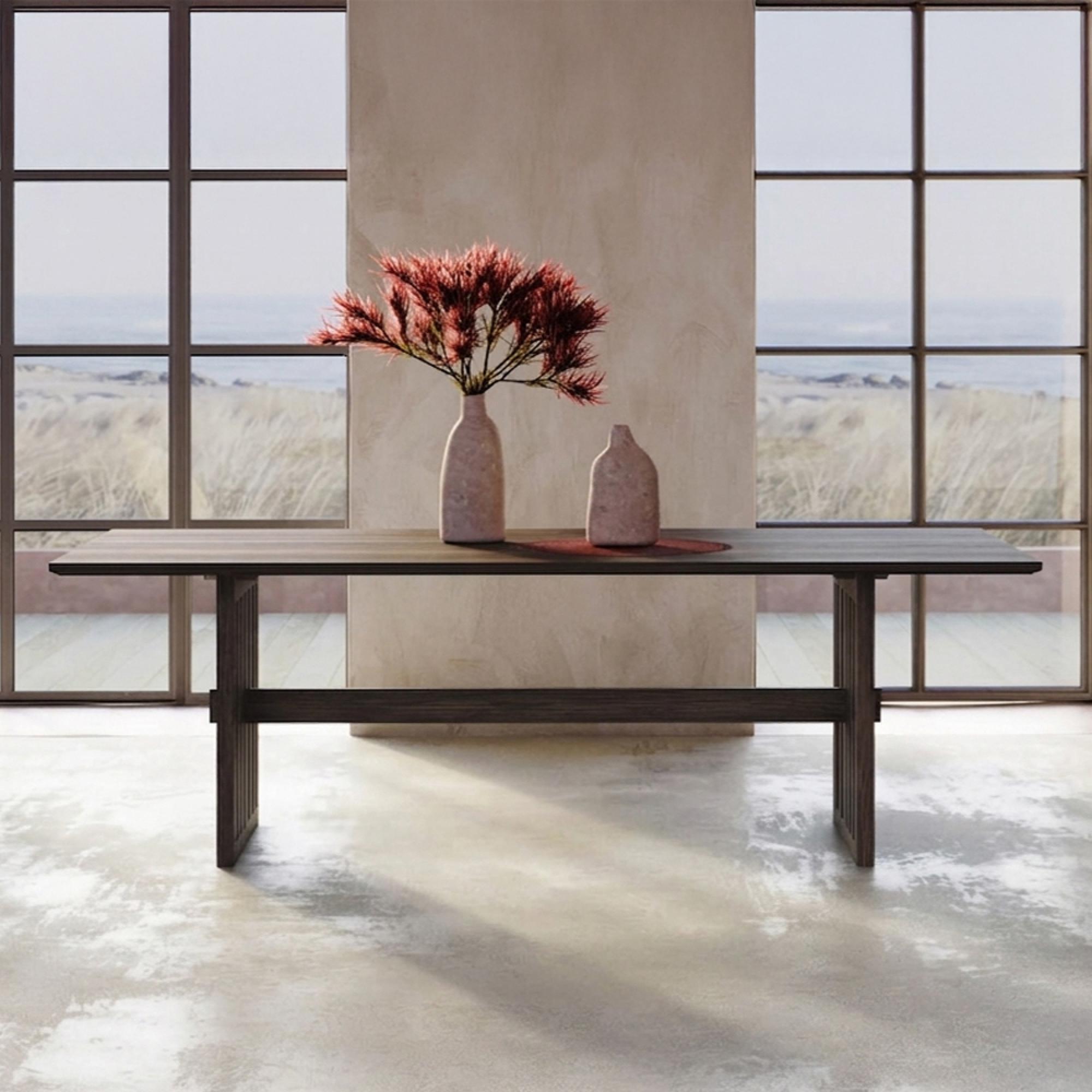 Abigail Ahern Batten Dining Table - 220cm - 8 Seater - Zebrano Veneer