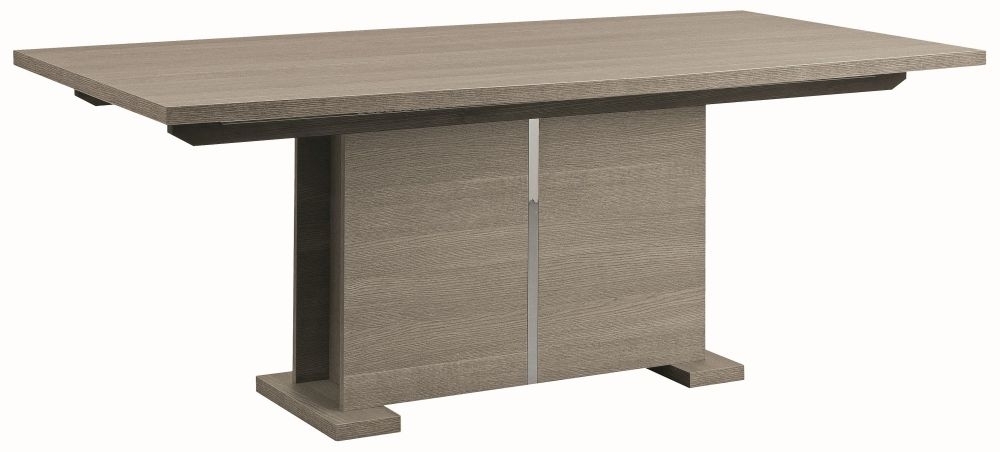 Tivoli Extending Pedestal Dining Table - 6-8 Seater - 160cm-210cm - Grey Wood