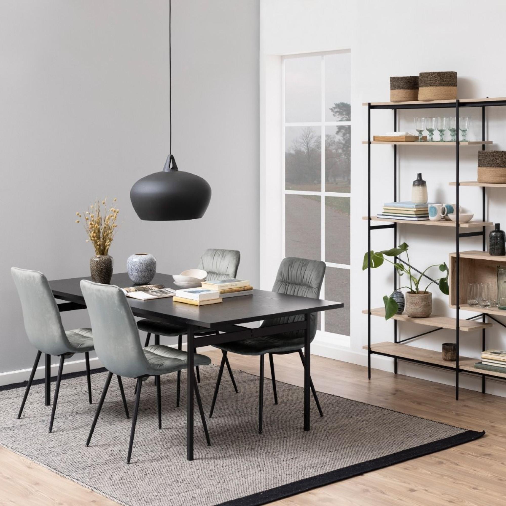 Angus Dining Table - 8 Seater - Black Ash