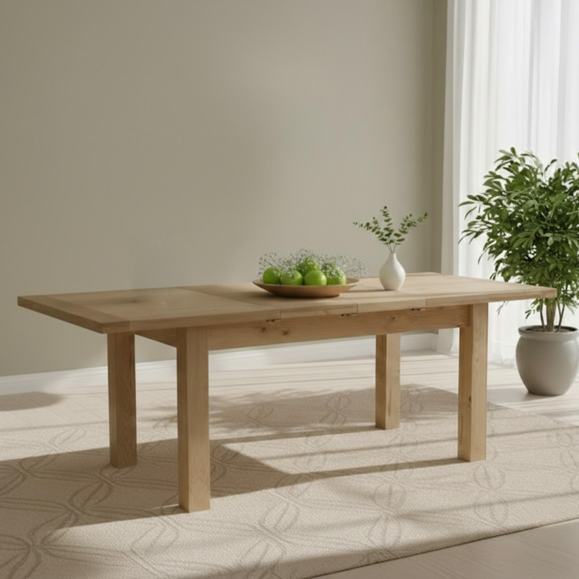 Appleby Extending Dining Table - 4 Seater - 132cm-198cm - Oak - with 2 Extensions