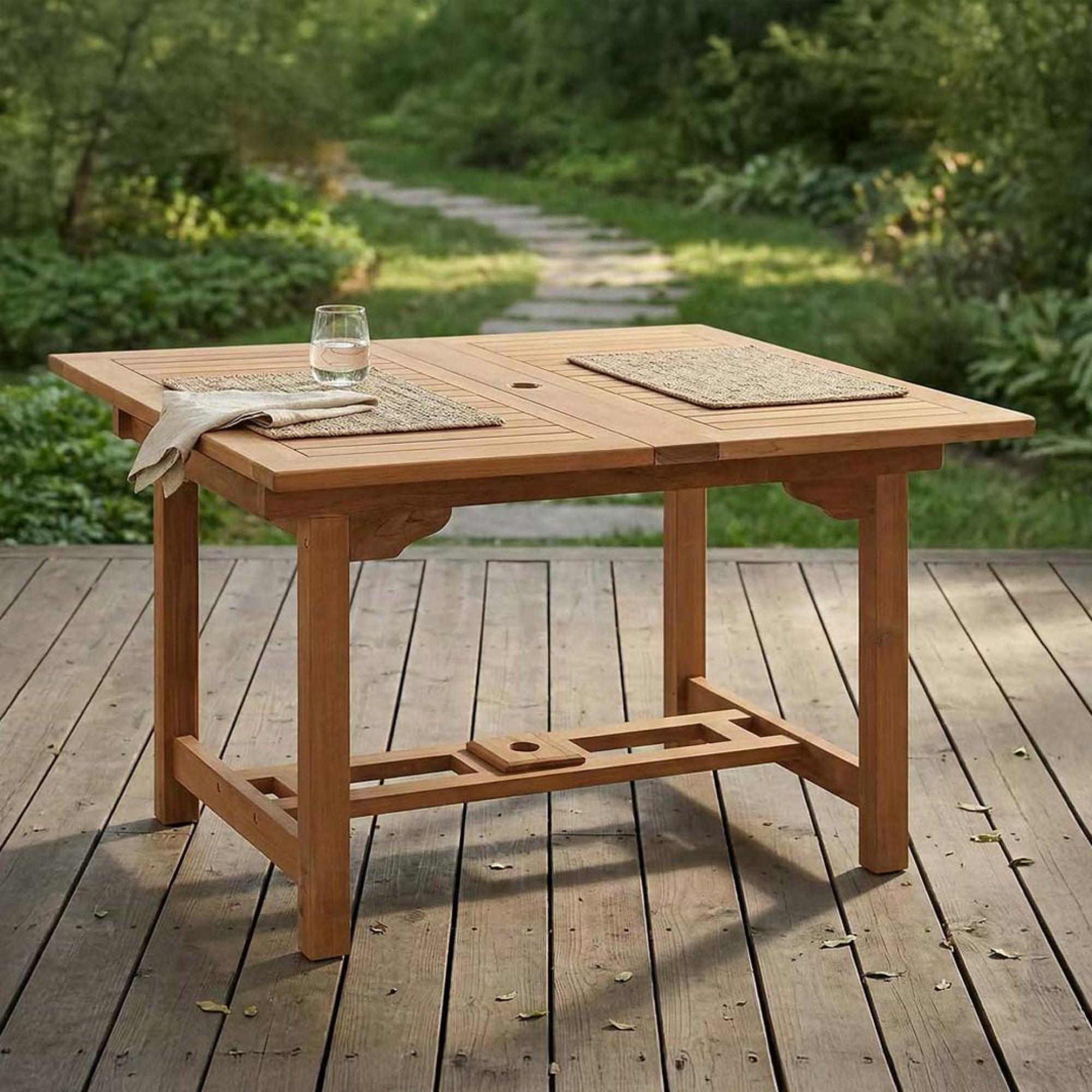 Arrow Teak Extending Dining Table - 120-180cm
