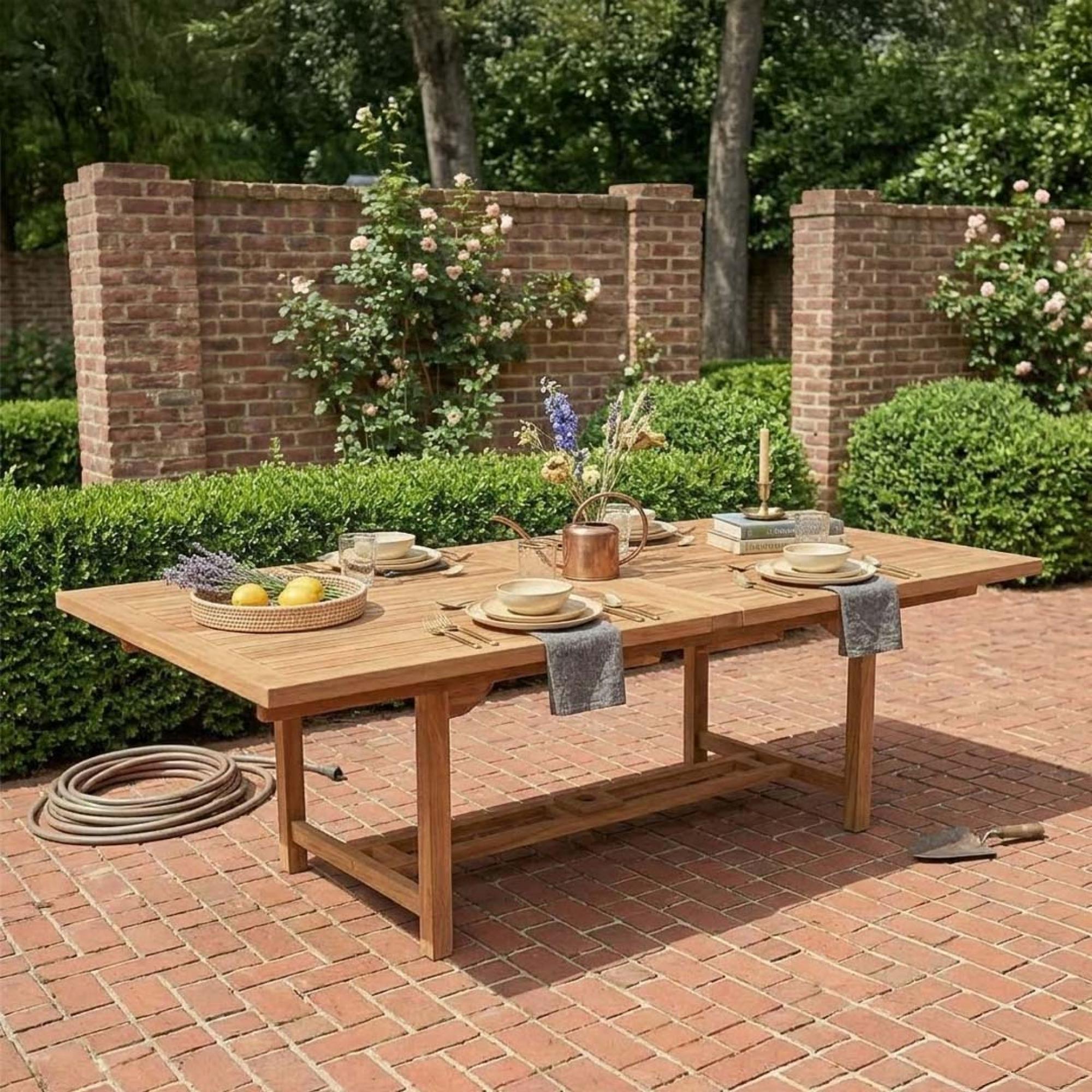 Arrow Teak Extending Dining Table - 240-300cm