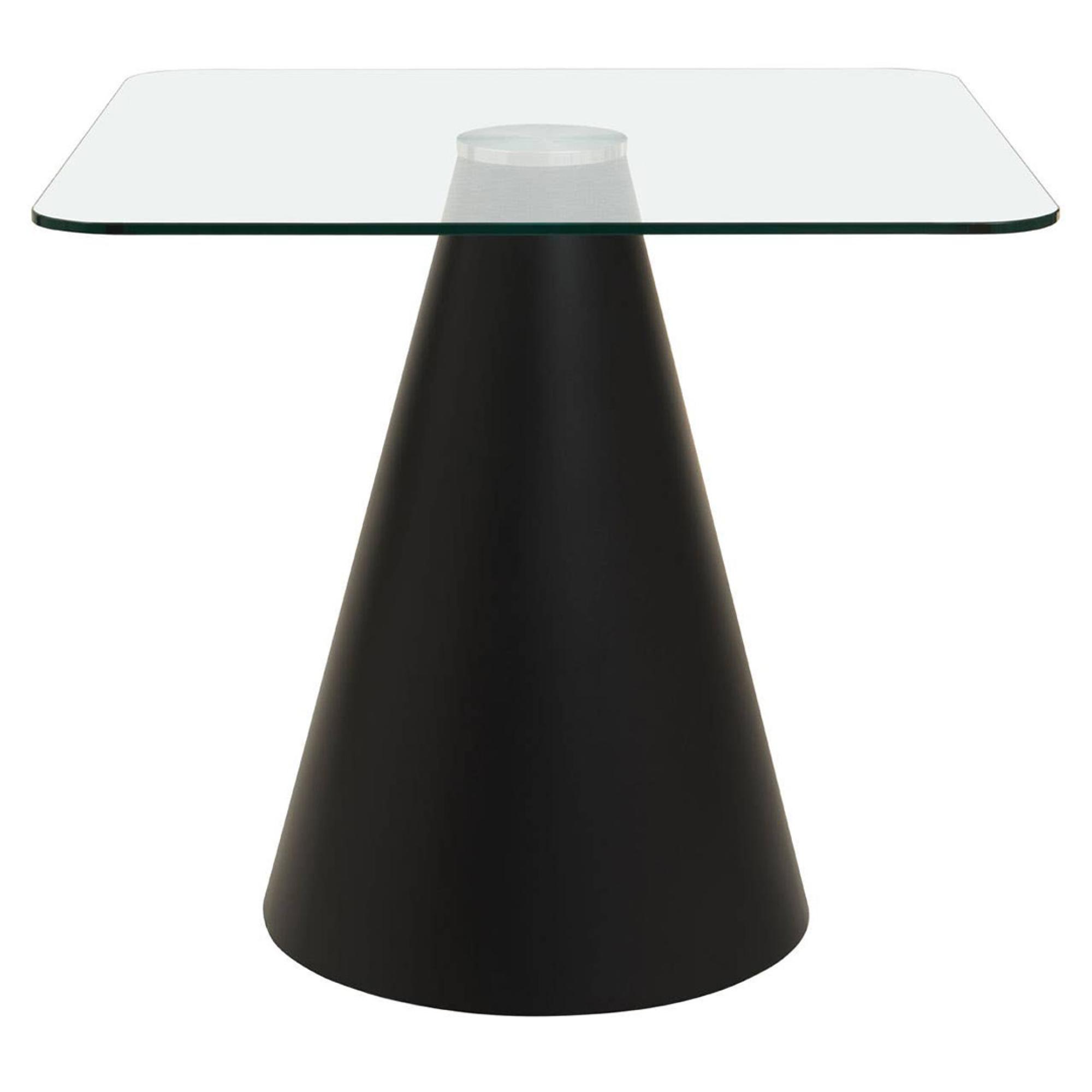 Azalea Dining Table - 2 Seater - 80cm - Square - Glass with Black Cone Base