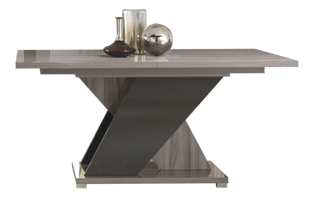 Bagni Extending Pedestal Dining Table - 6-8 Seater - 160cm-200cm  - Grey