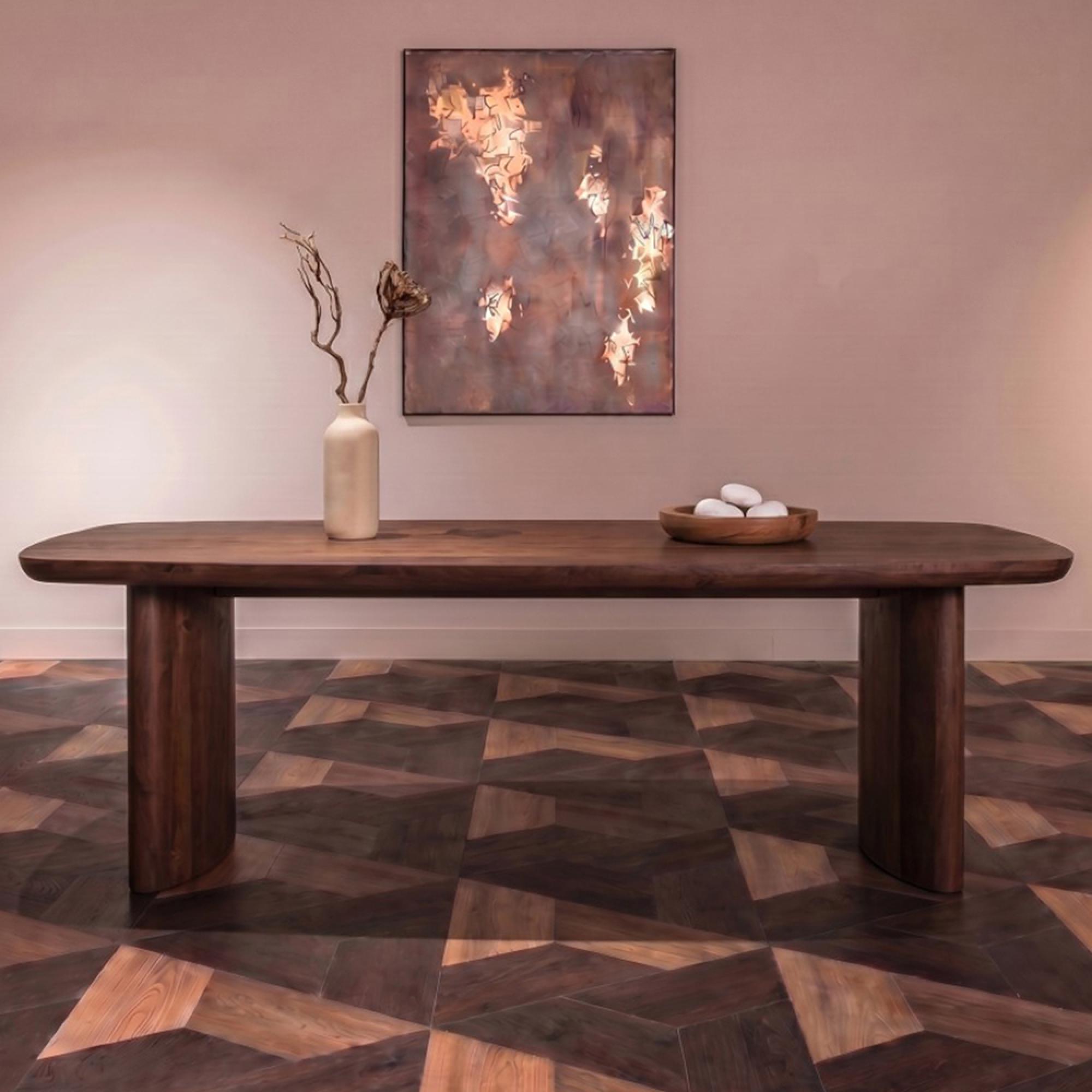 Baldwin Dining Table - 270cm - 10 Seater - Double Pedestal - Mango Wood