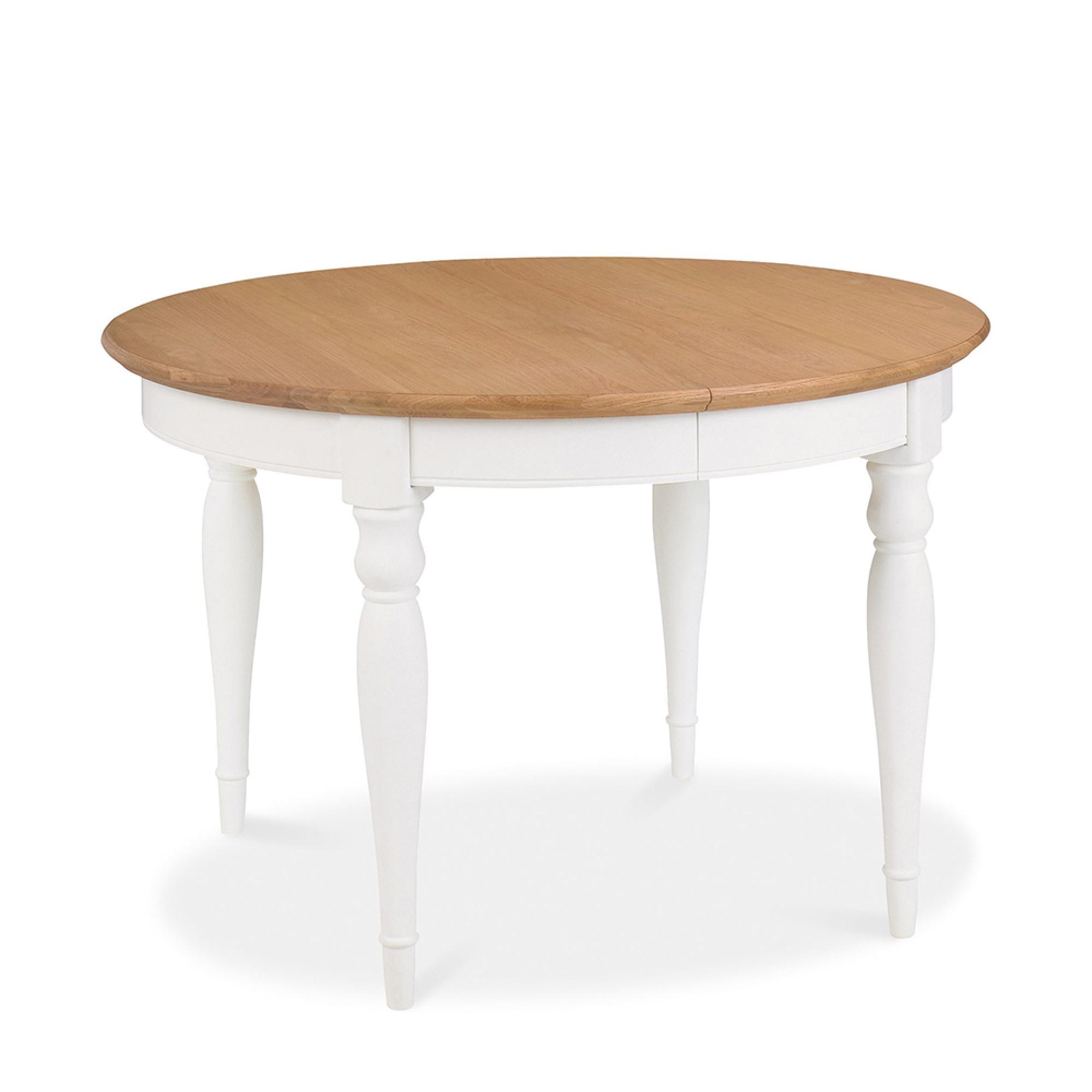 Hampstead Two Tone Round Extending Dining Table - 4-6 Seater - 120cm-165cm