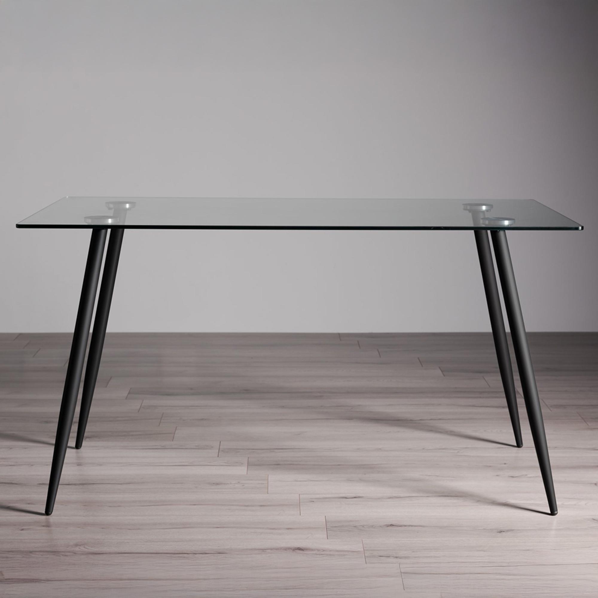 Martini Tempered Glass Dining Table - 6 Seater - 140cm