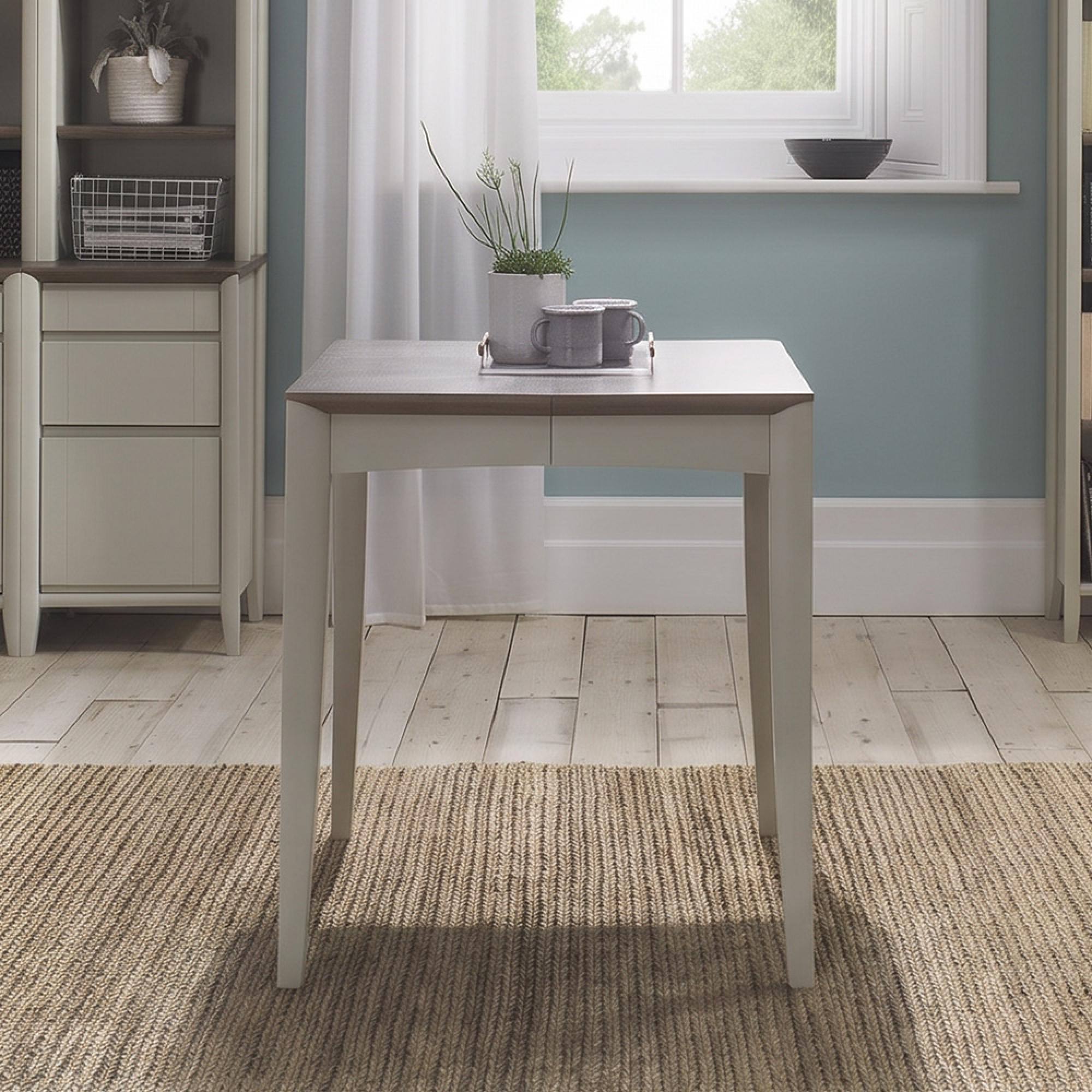 Bergen Grey Washed Oak and Soft Grey 2-4 Seater 80cm-115cm Extending Dining Table