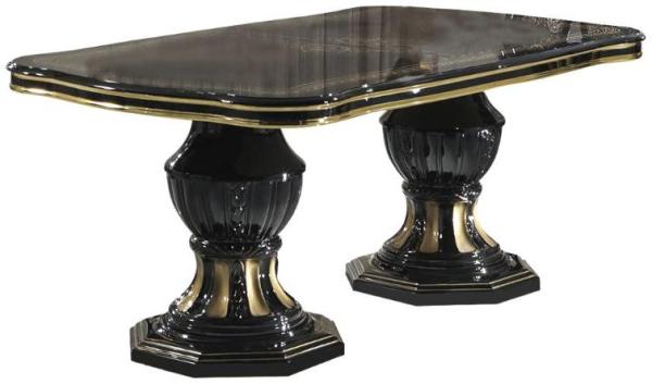 Betty Dining Table - 6-8 Seater - Extending - Pedestal - Black Italian