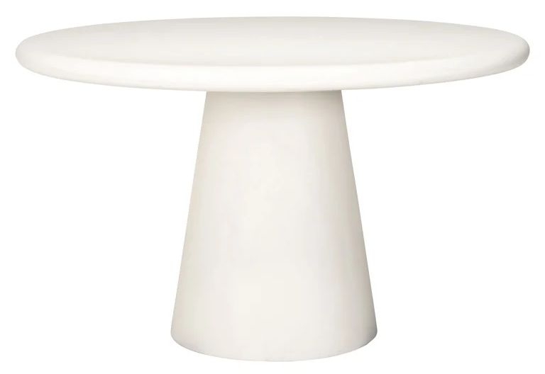 Bloomstone White Lime Plaster 4 Seater Round Pedestal Dining Table