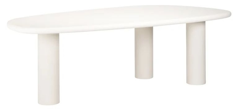 Bloomstone White Lime Plaster 8 Seater Pedestal Dining Table