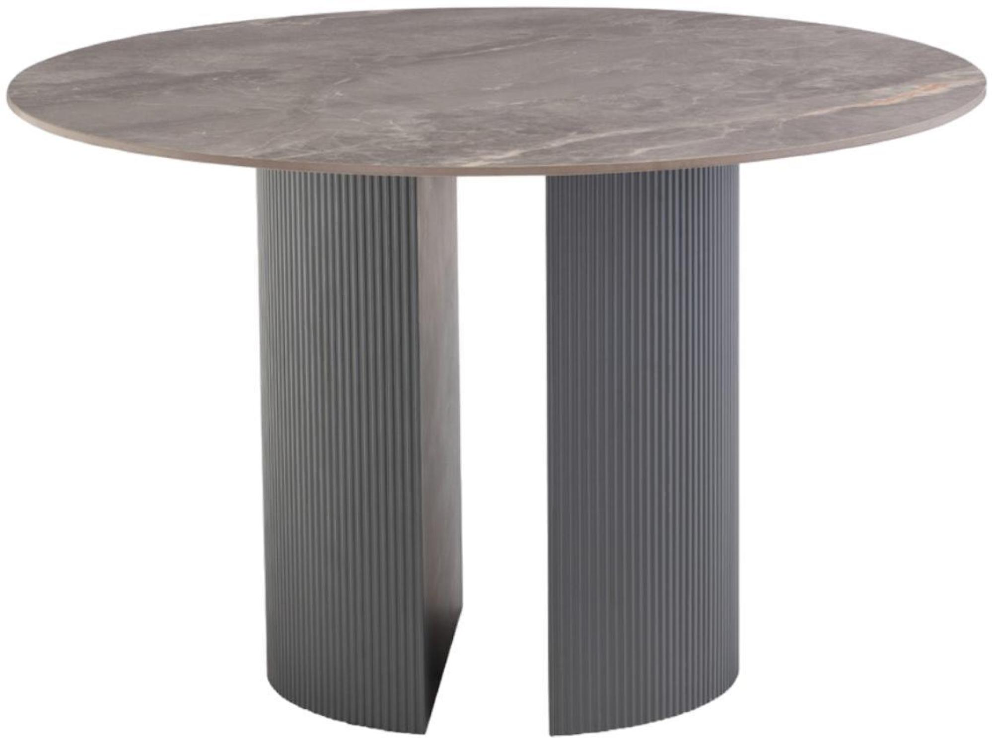 Bossini Dining Table - 4 Seater - 120cm - Round - Pedestal - Dark Grey Sintered Stone