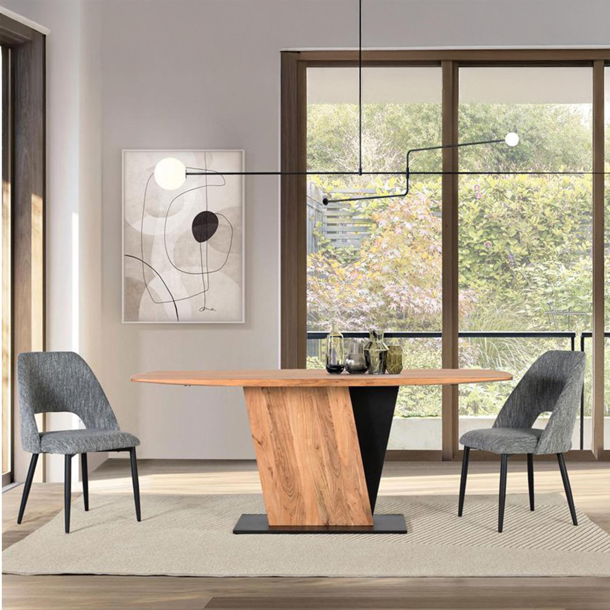 Brescia Dining Table - Acacia Wood - 6 Seater - 190cm - Pedestal