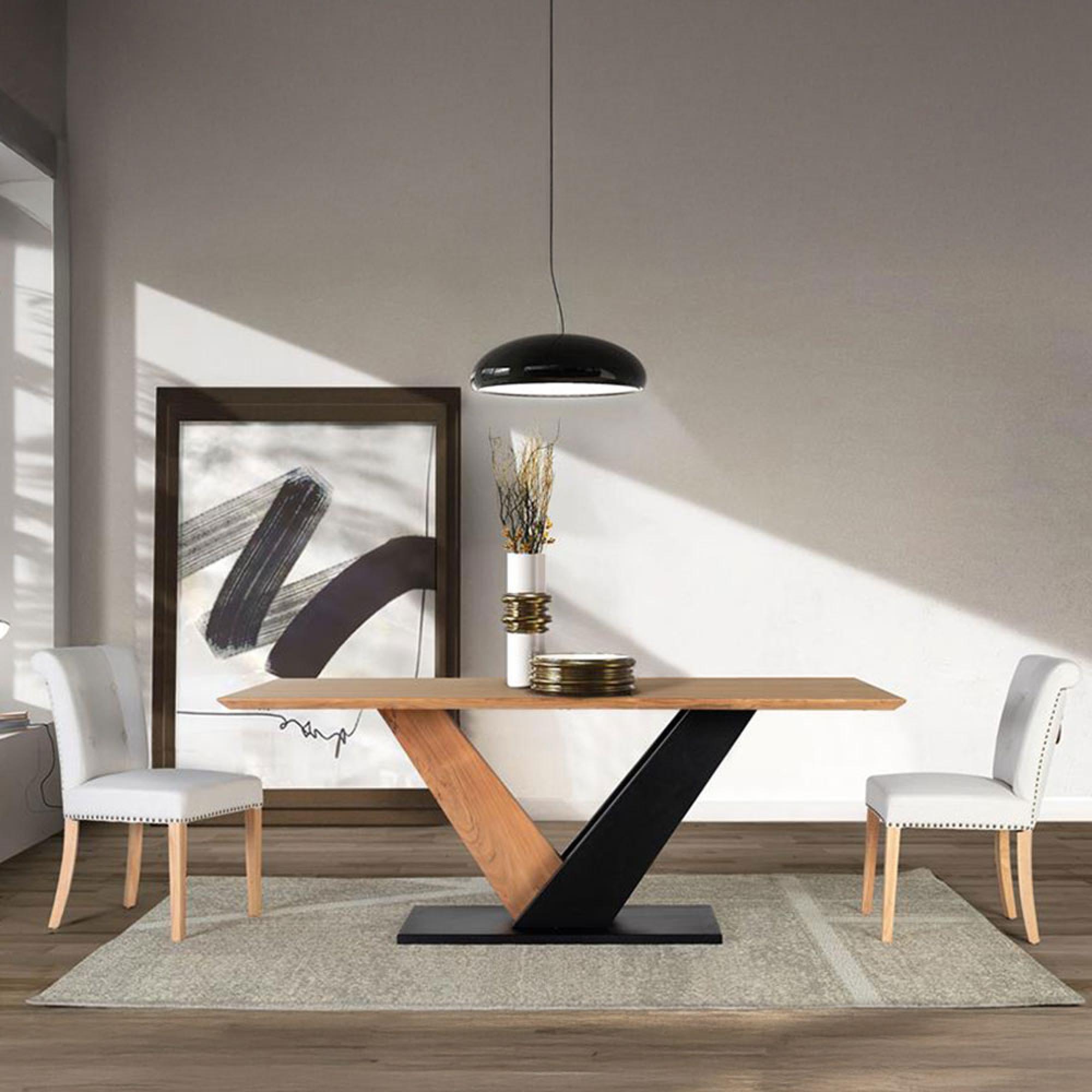 Brescia Dining Table - Acacia Wood - 8 Seater - 200cm - Pedestal